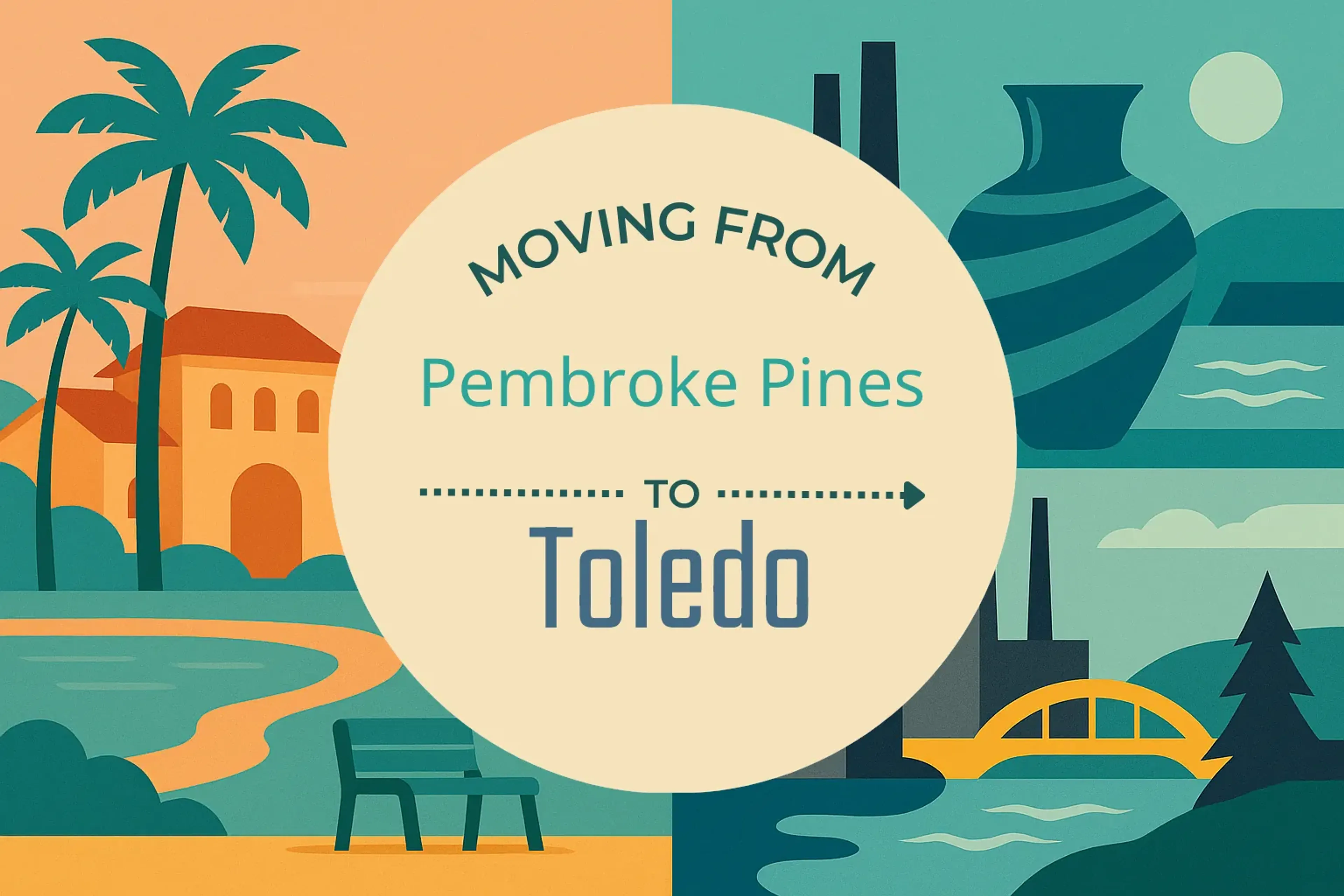 Side-by-side comparison of Pembroke Pines to Toledo moving companies