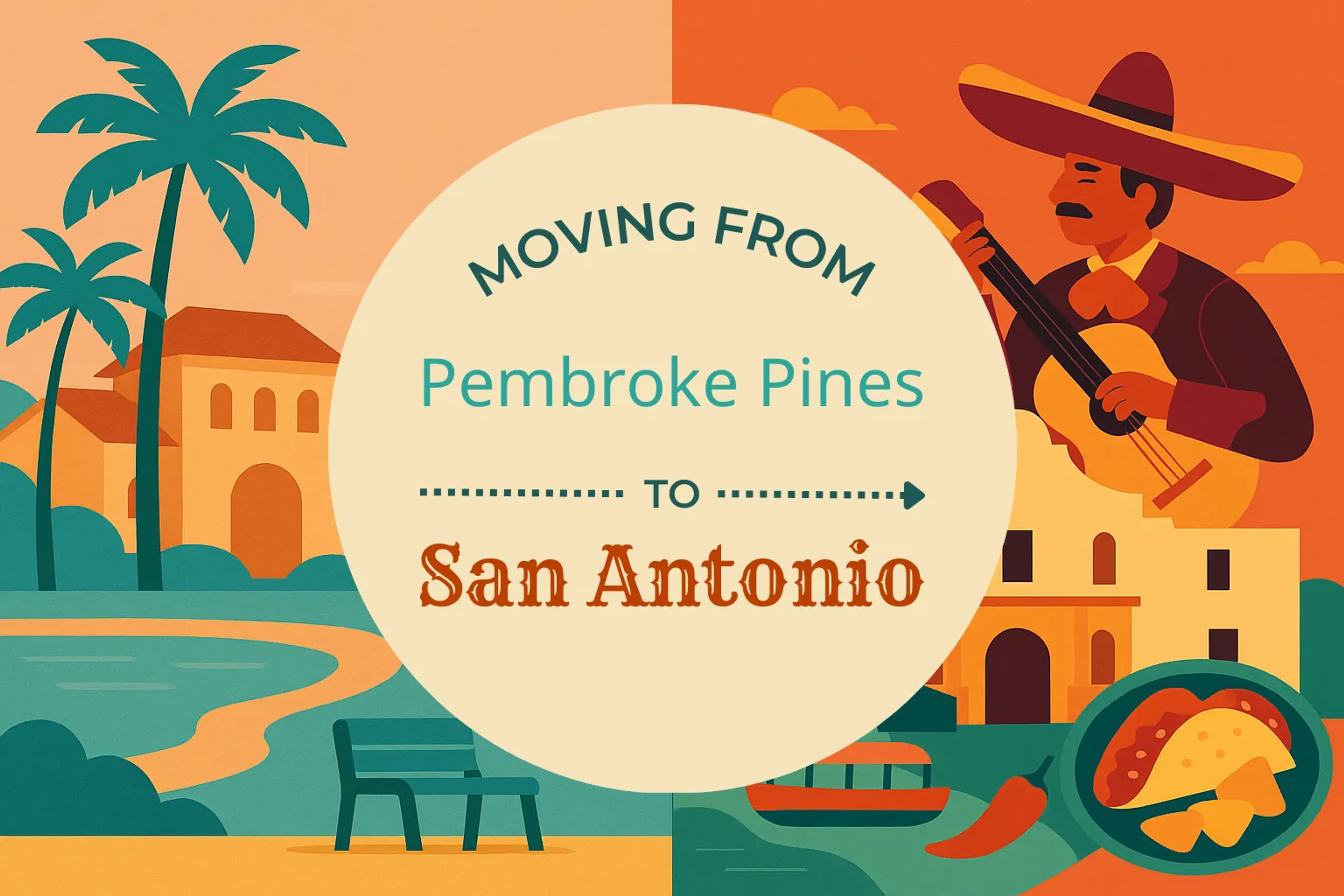Side-by-side comparison of Pembroke Pines to San Antonio moving companies