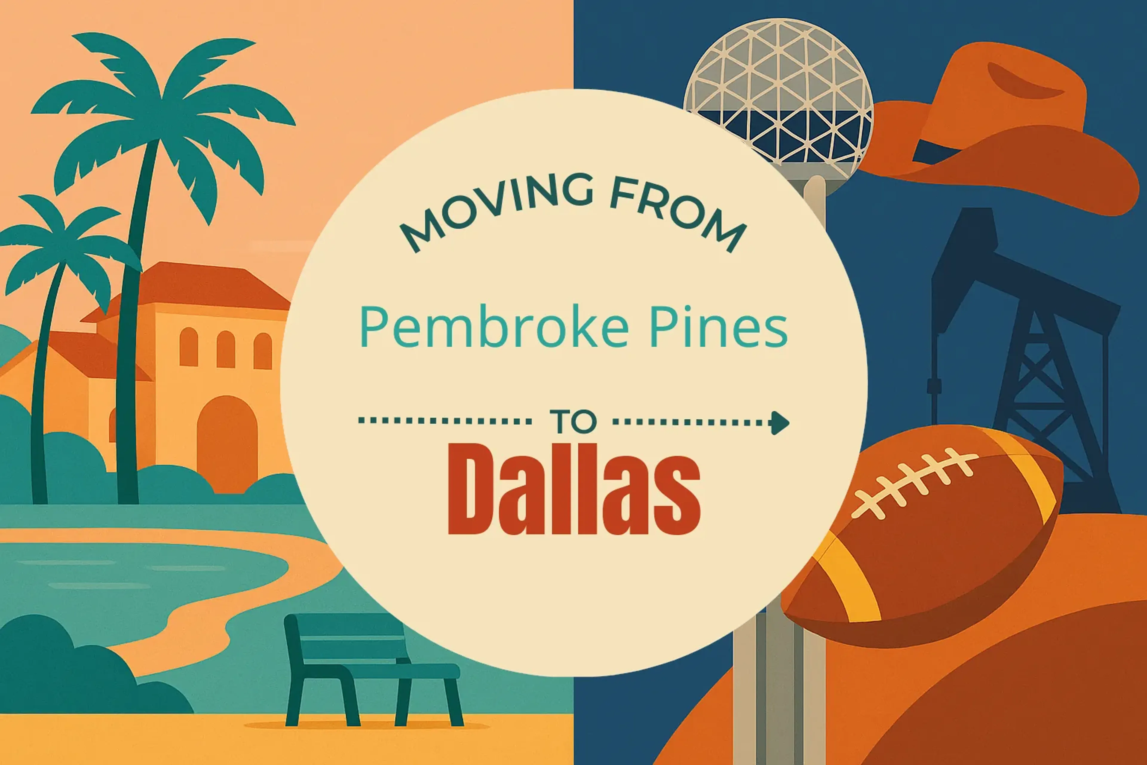 Side-by-side comparison of Pembroke Pines to Dallas moving companies