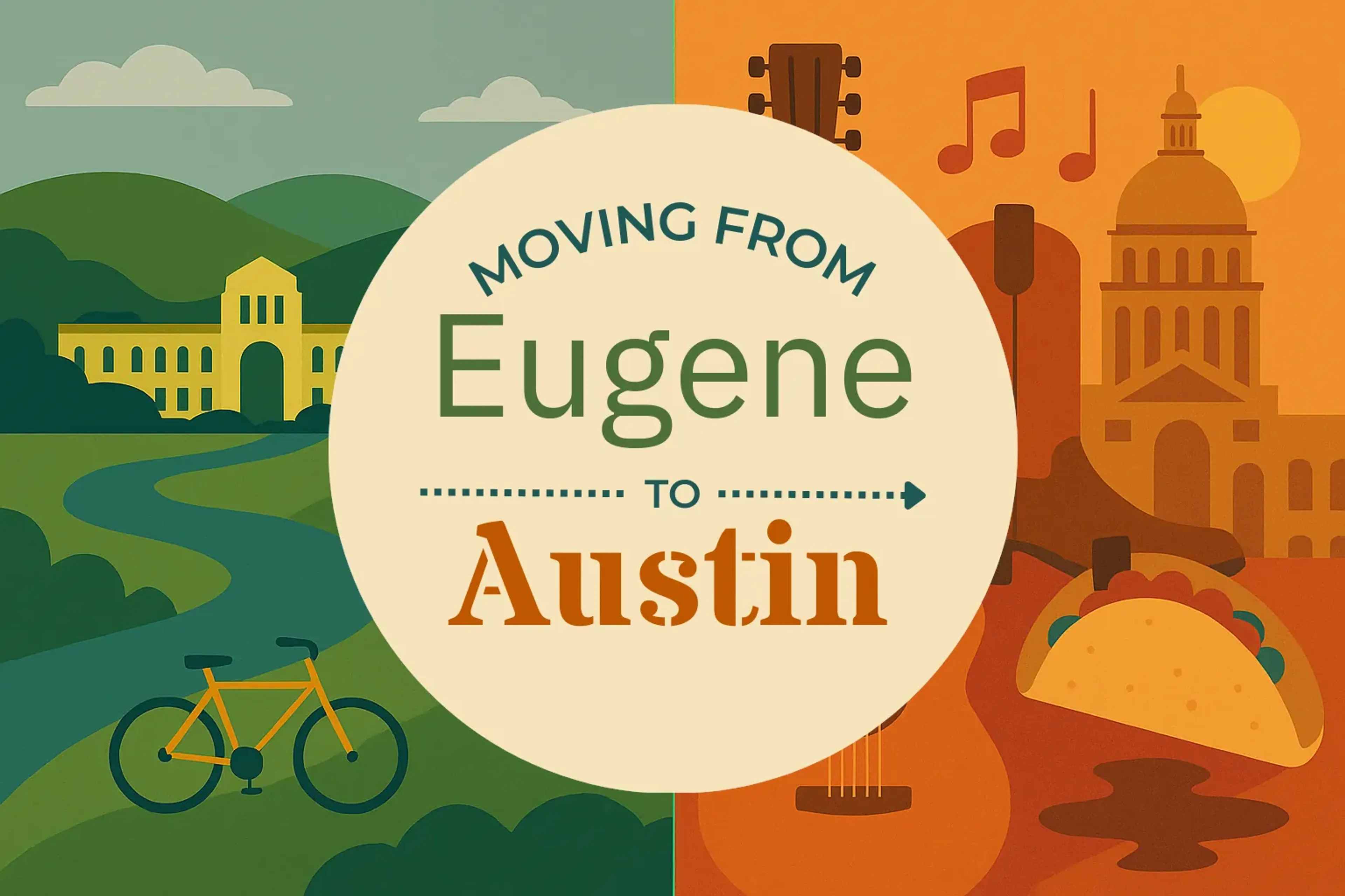 Side-by-side comparison of Eugene to Austin moving companies