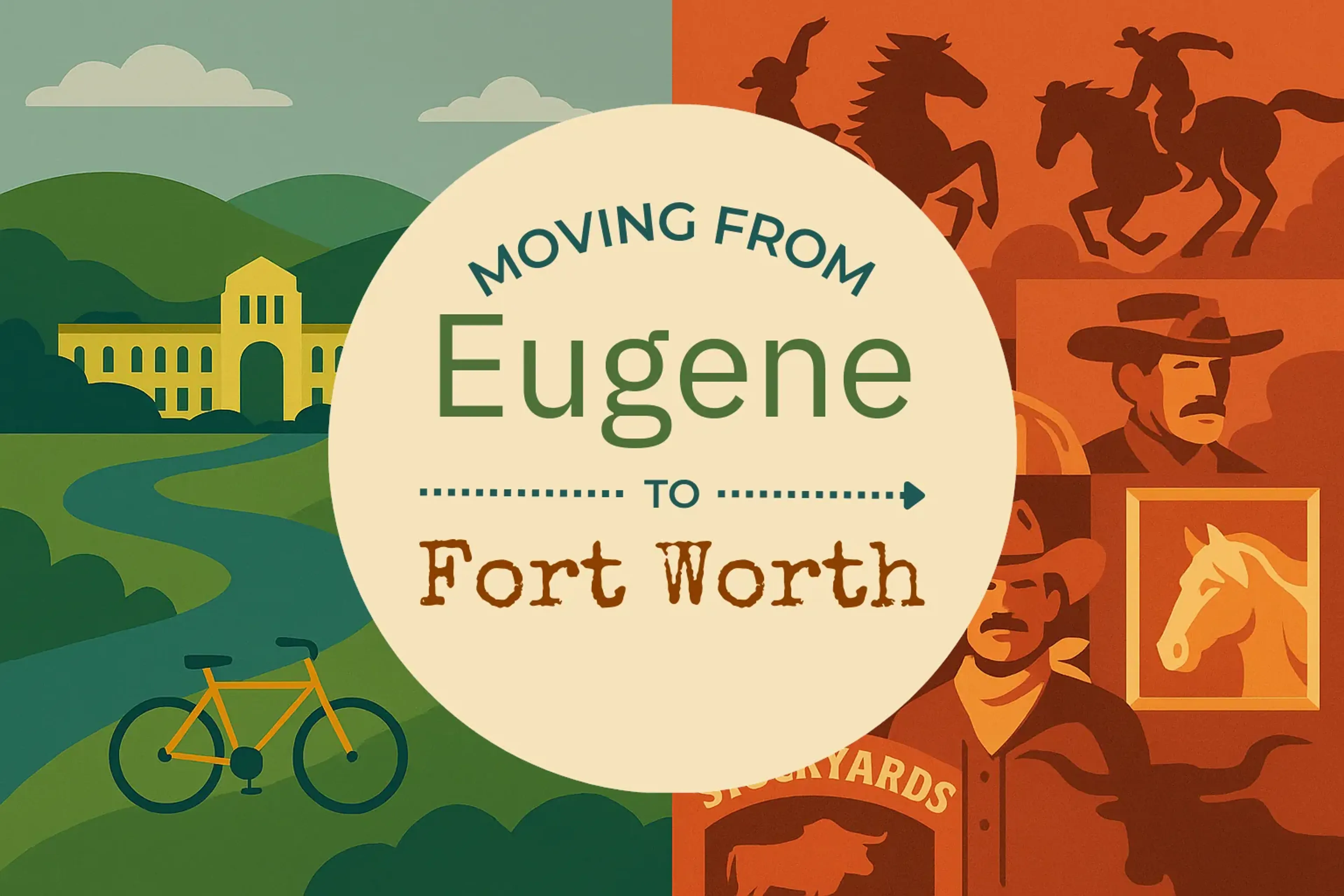 Side-by-side comparison of Eugene to Fort Worth moving companies