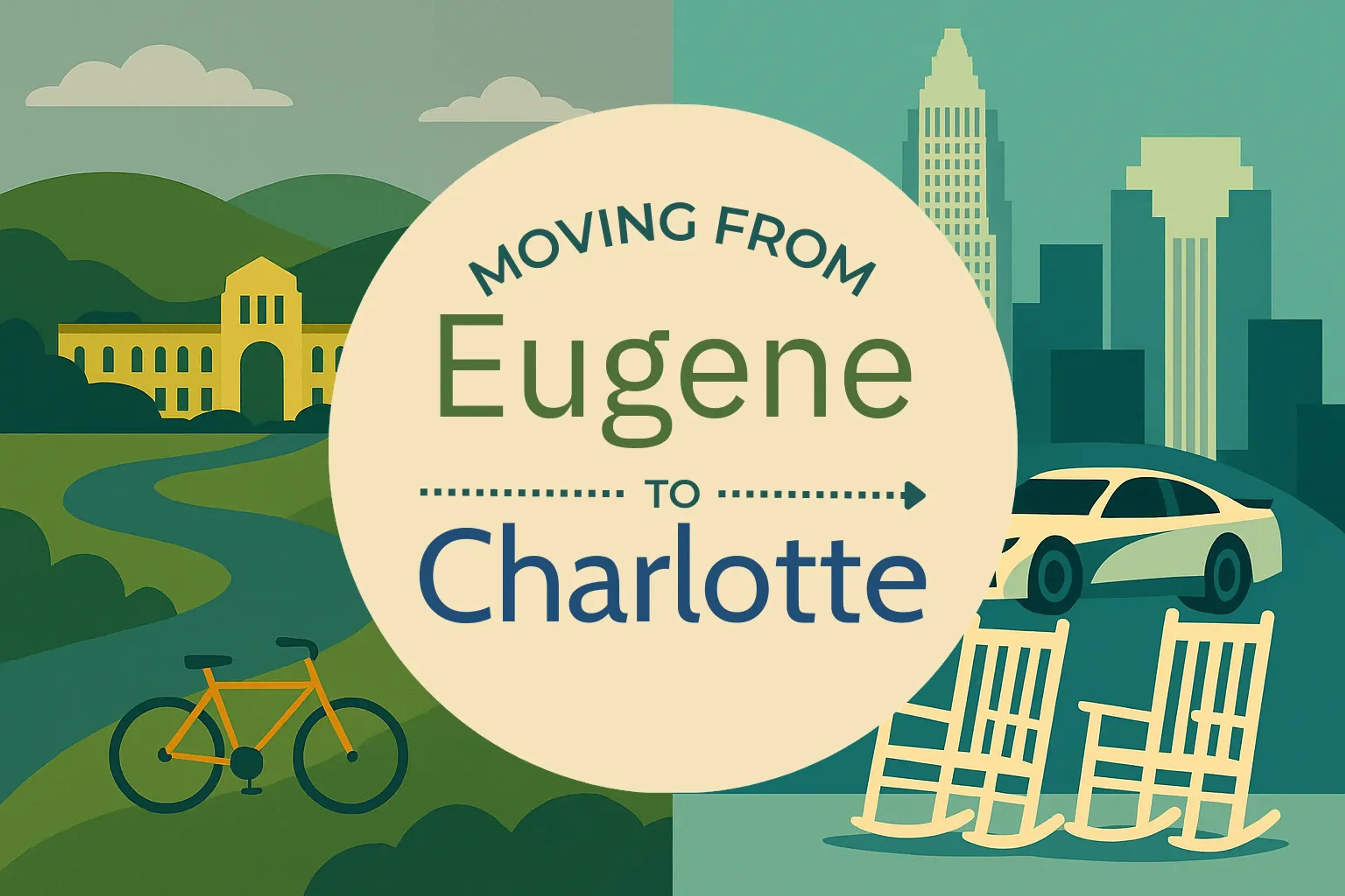 Side-by-side comparison of Eugene to Charlotte moving companies