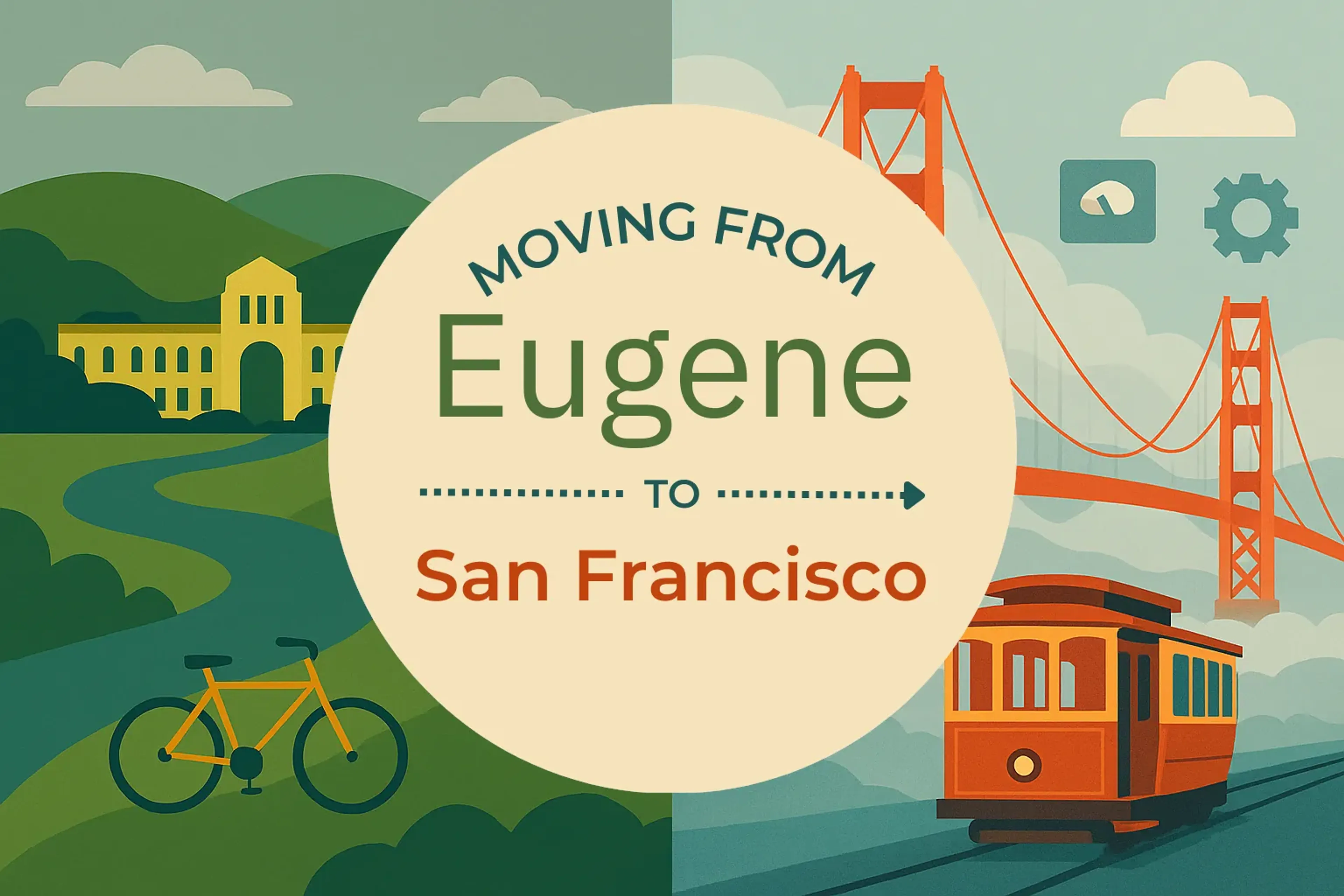 Side-by-side comparison of Eugene to San Francisco moving companies