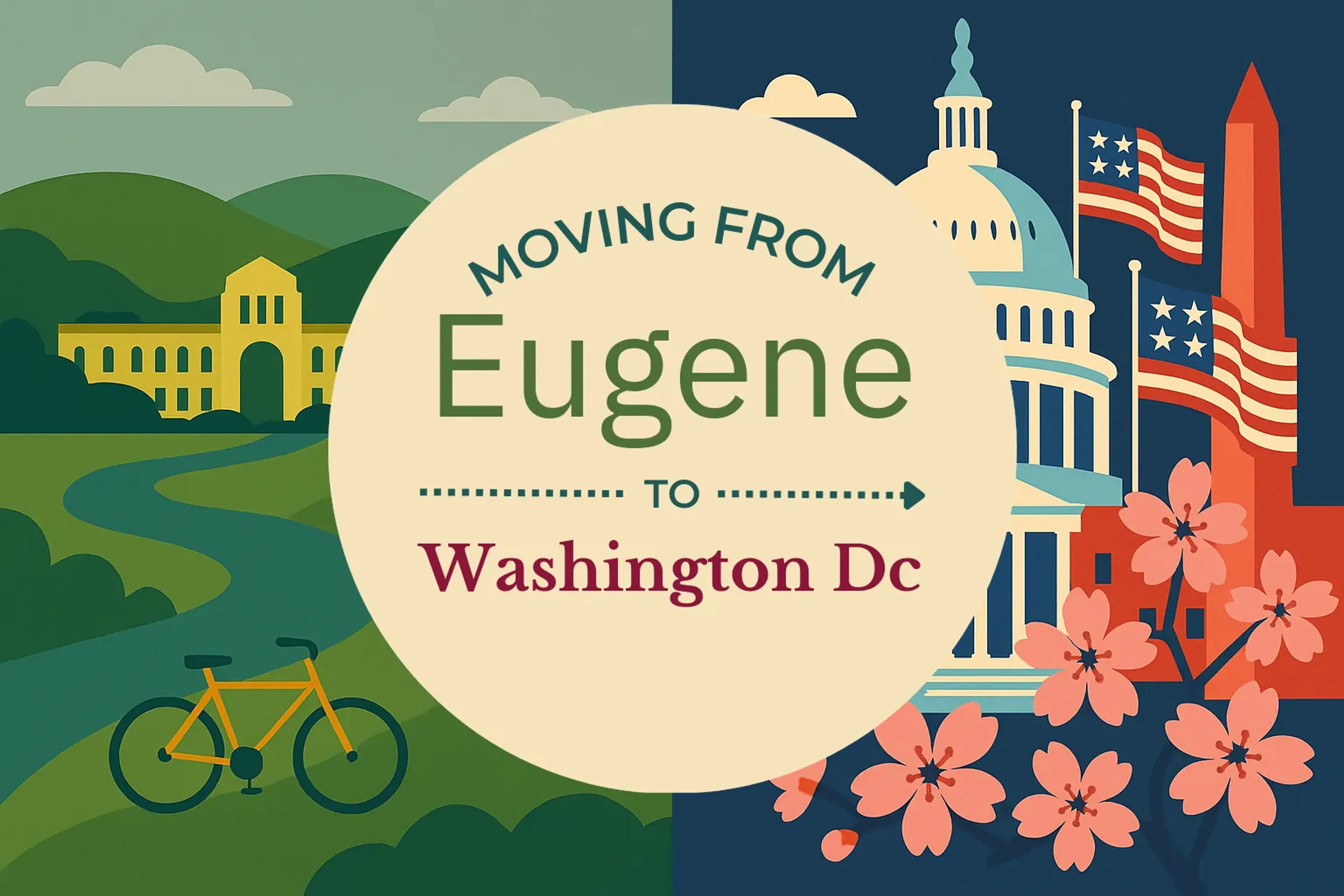 Side-by-side comparison of Eugene to Washington DC moving companies