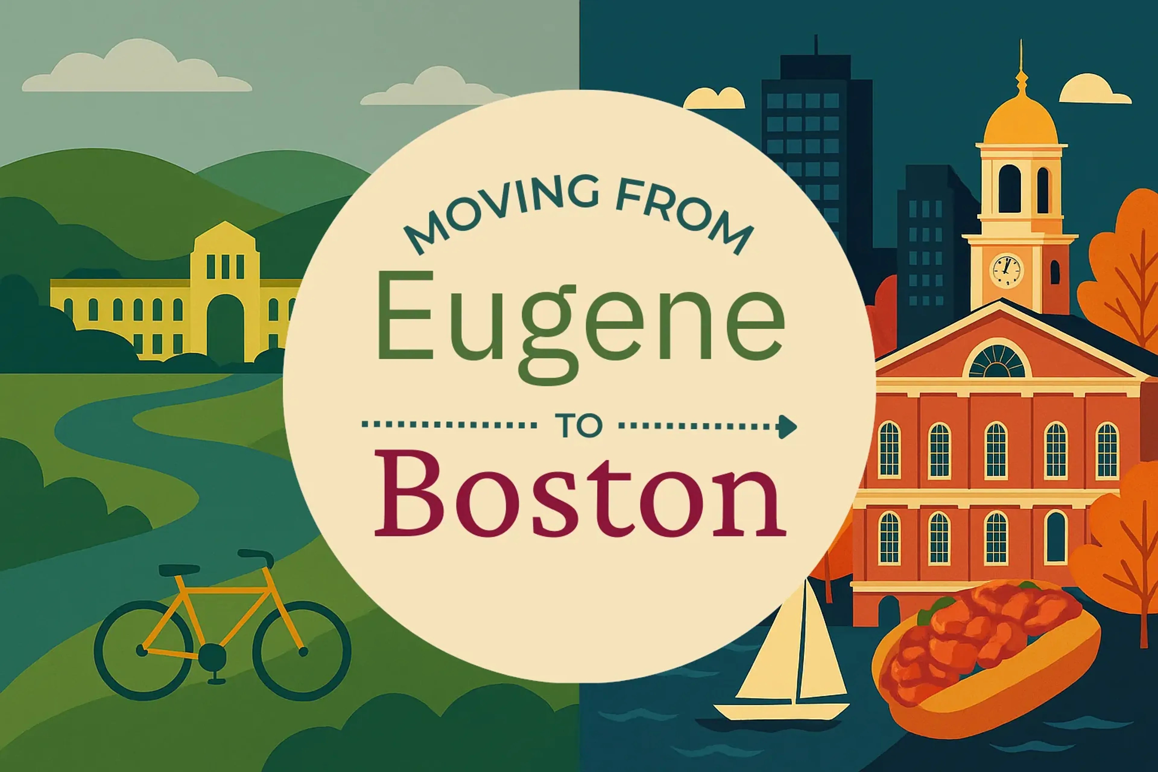 Side-by-side comparison of Eugene to Boston moving companies