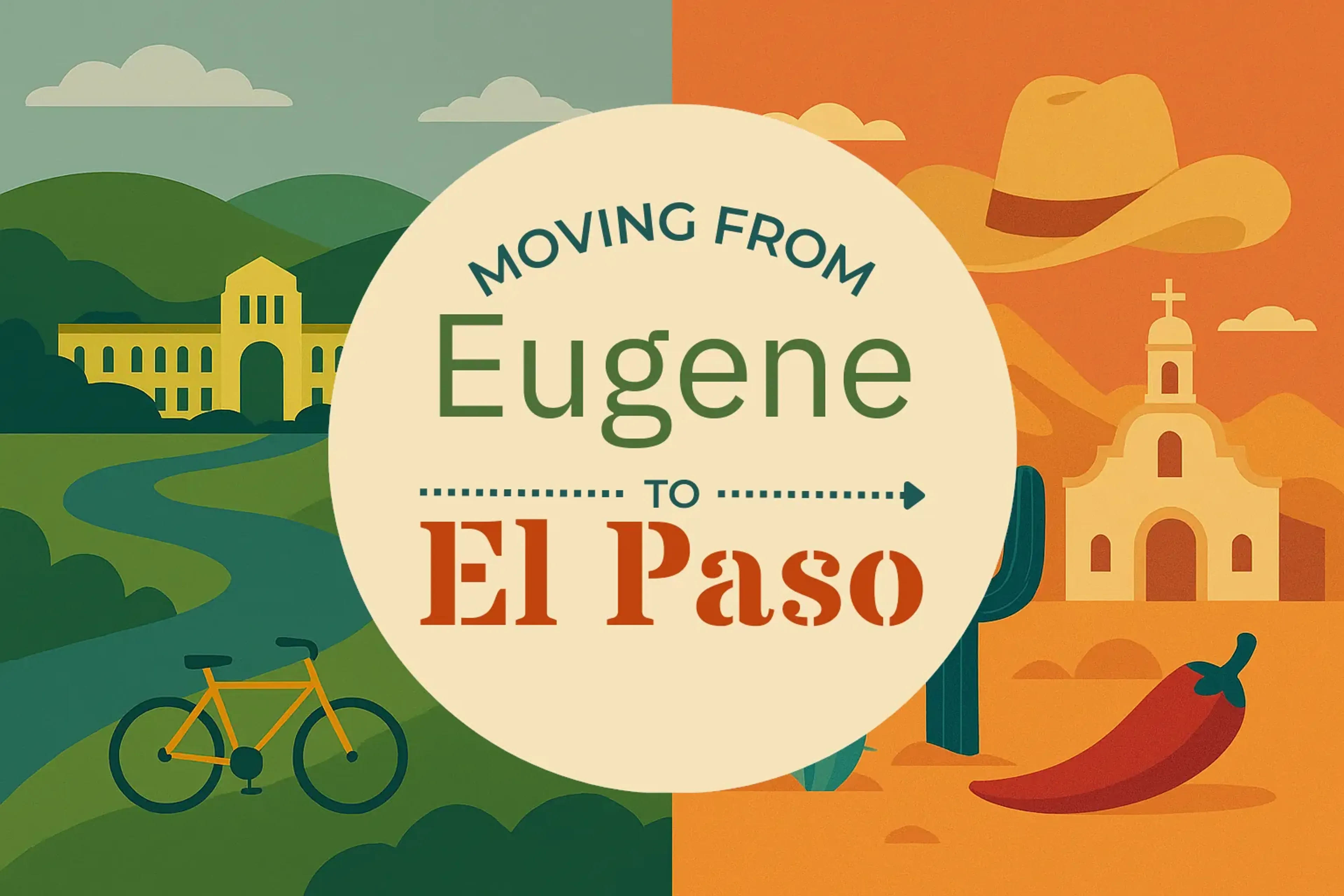 Side-by-side comparison of Eugene to El Paso moving companies