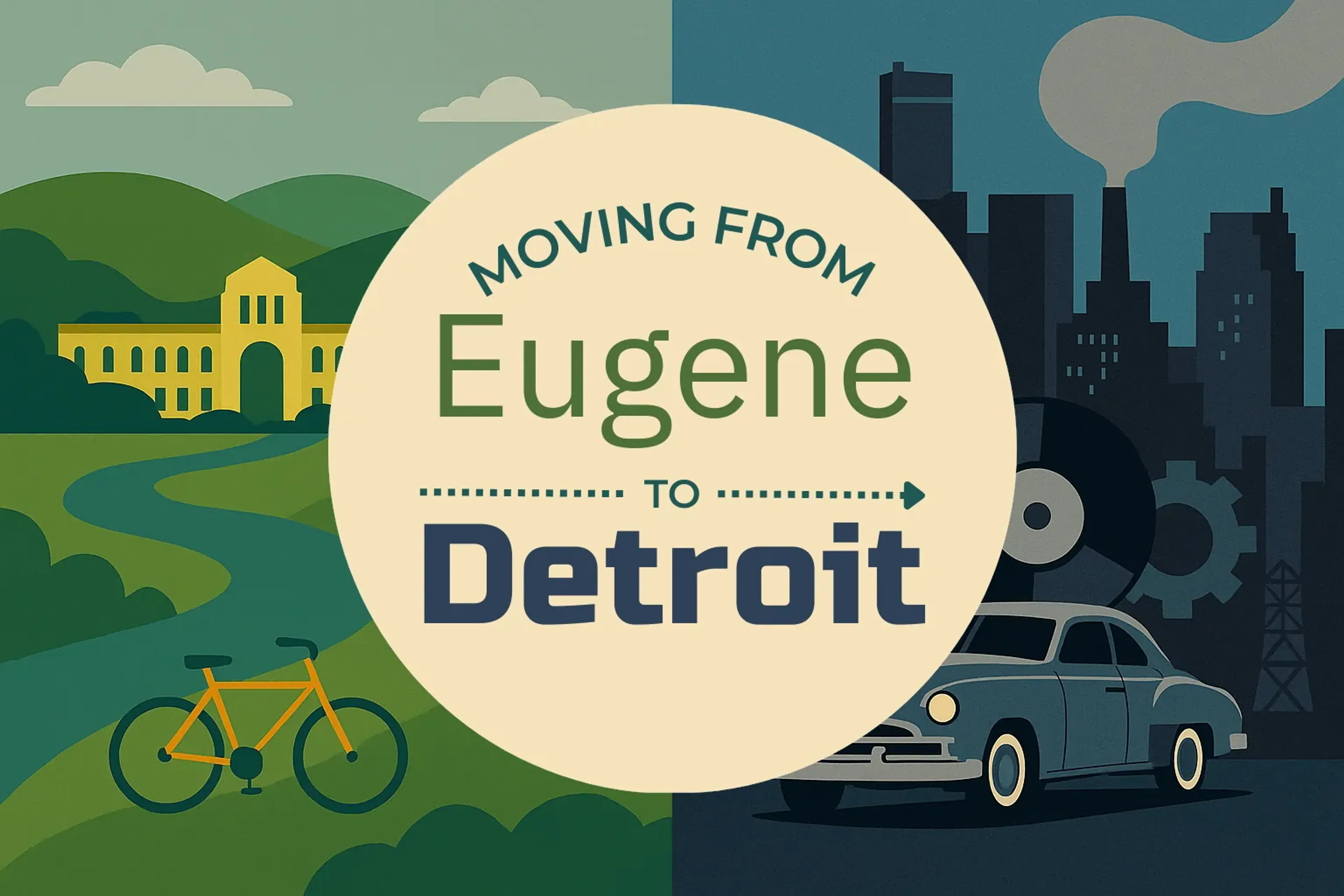 Side-by-side comparison of Eugene to Detroit moving companies