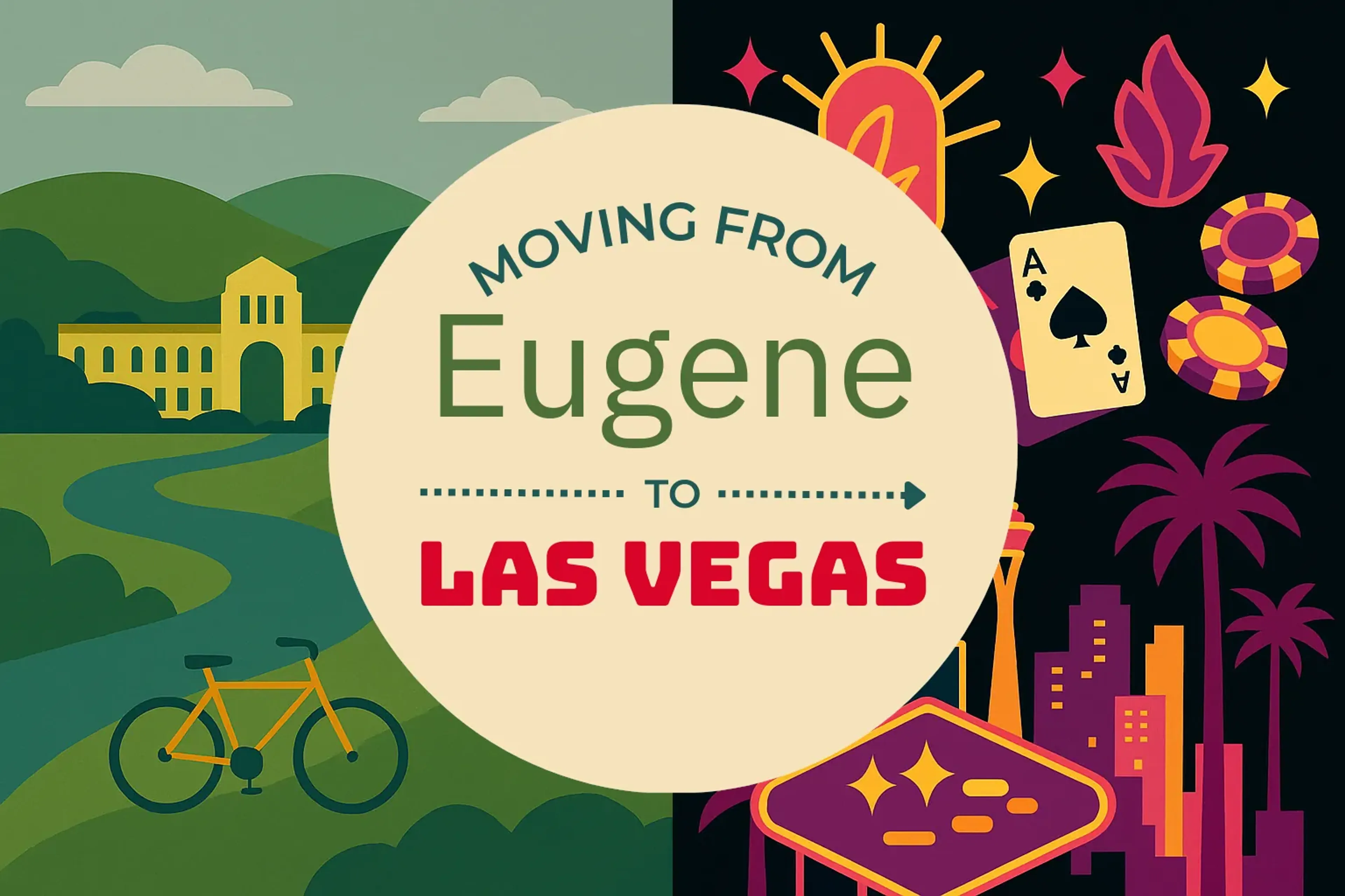 Side-by-side comparison of Eugene to Las Vegas moving companies