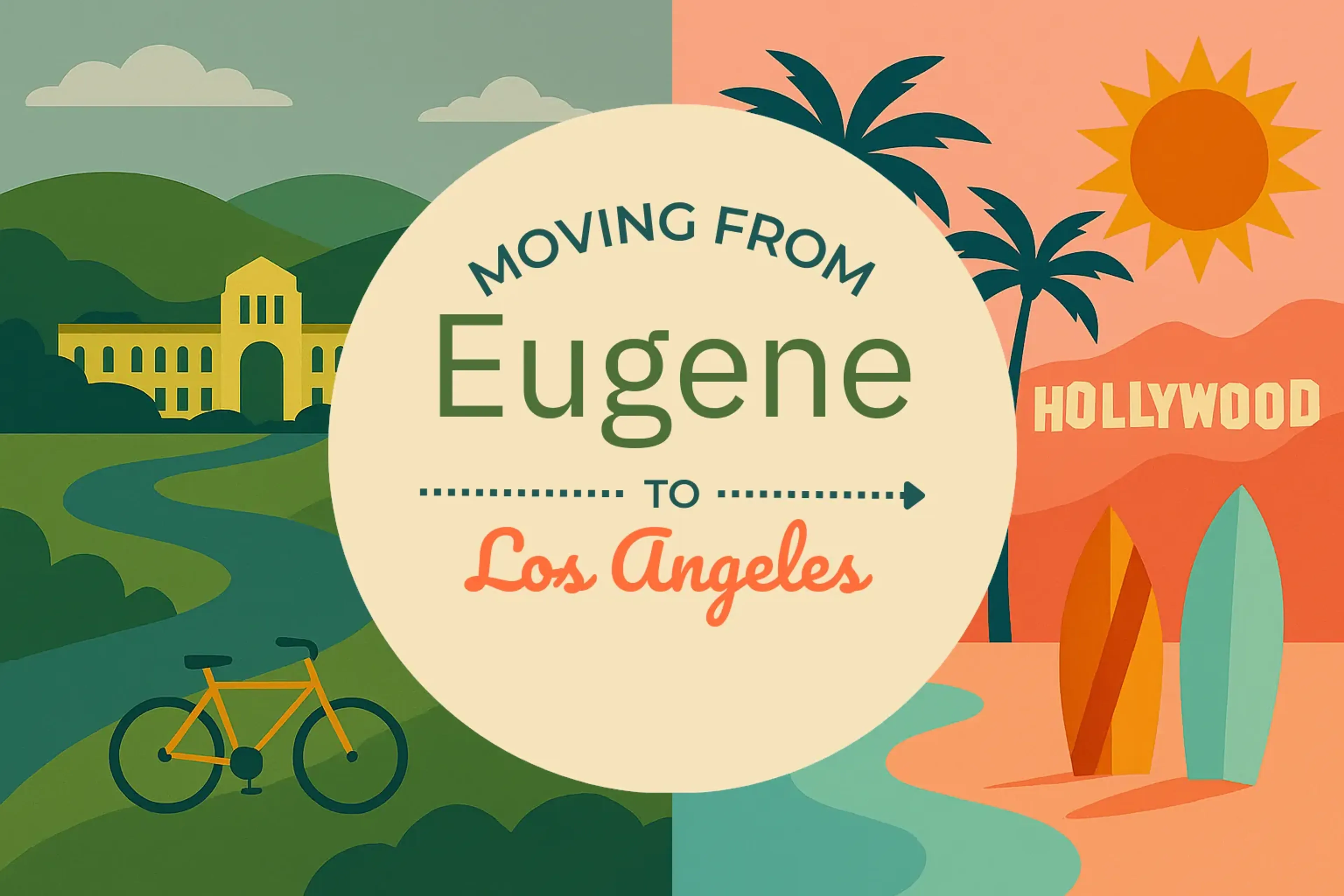 Side-by-side comparison of Eugene to Los Angeles moving companies