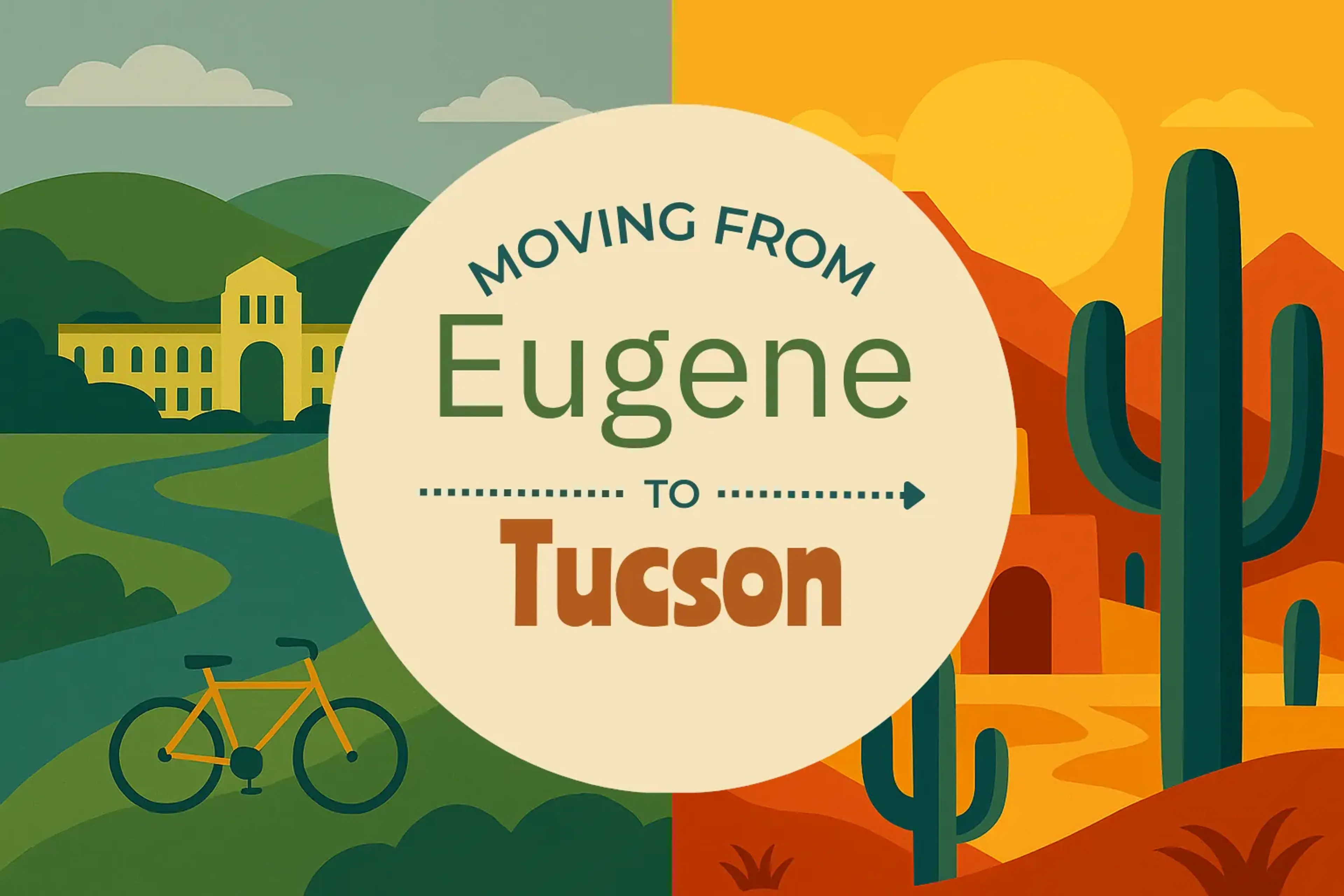 Side-by-side comparison of Eugene to Tucson moving companies