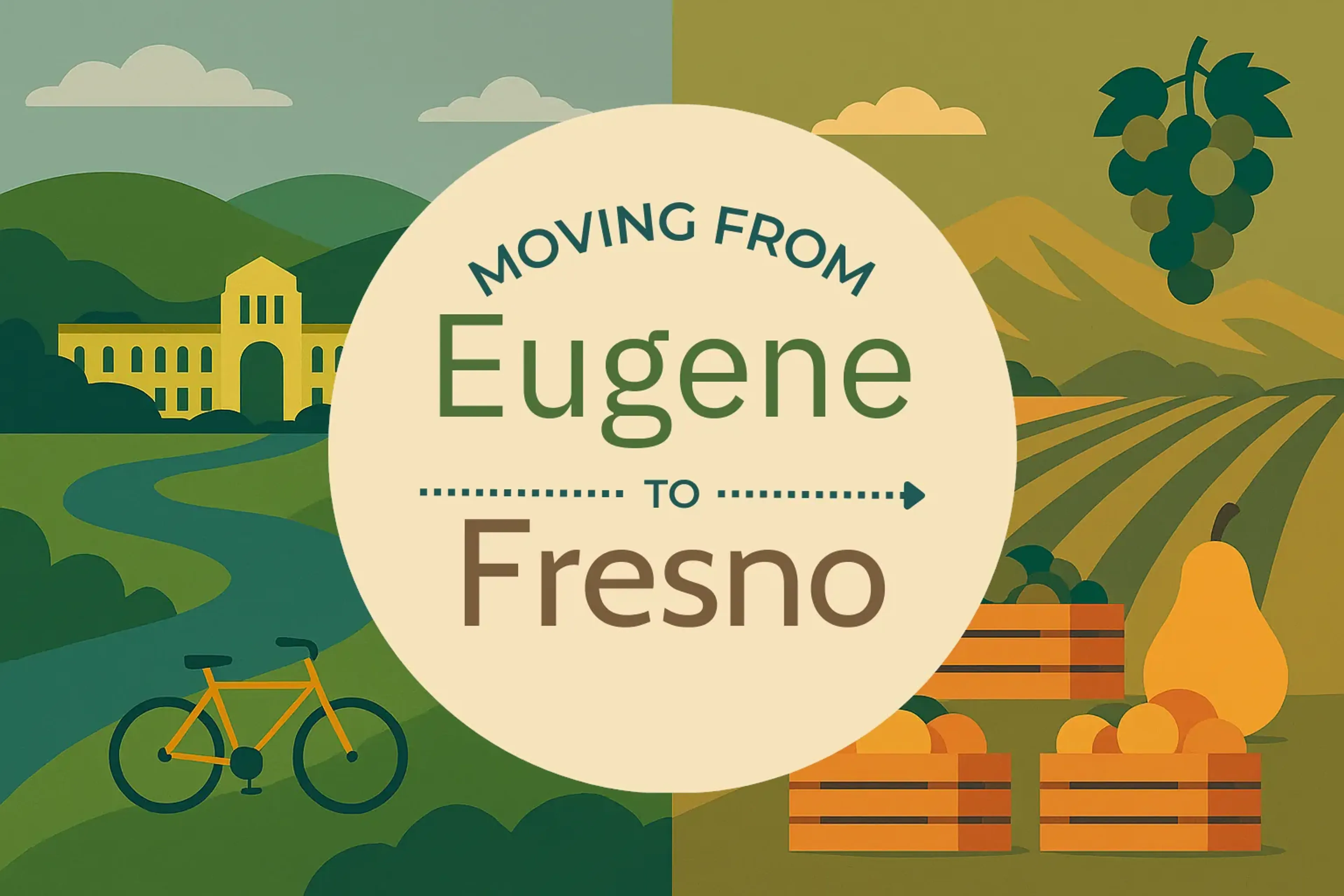 Side-by-side comparison of Eugene to Fresno moving companies