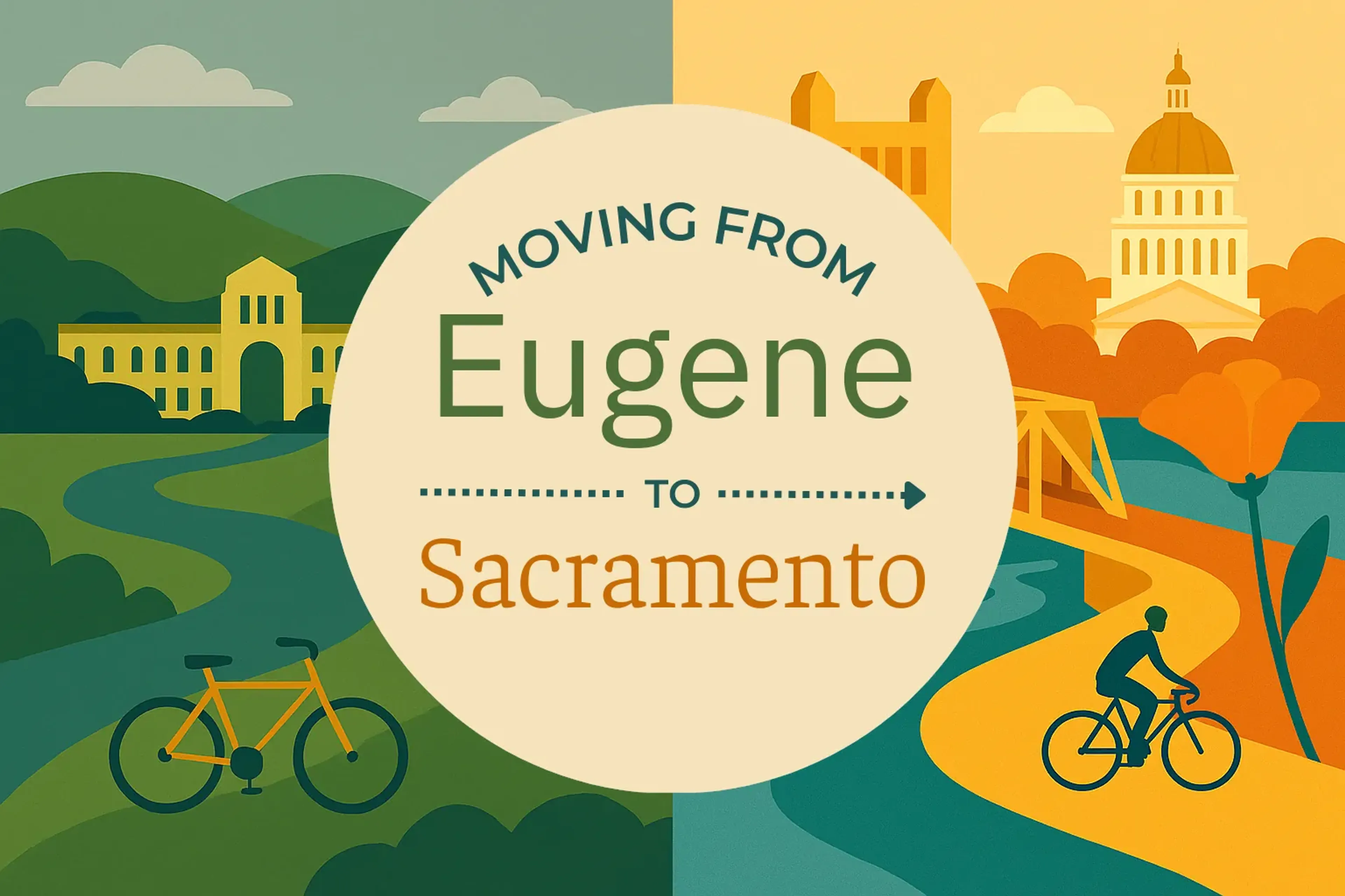 Side-by-side comparison of Eugene to Sacramento moving companies