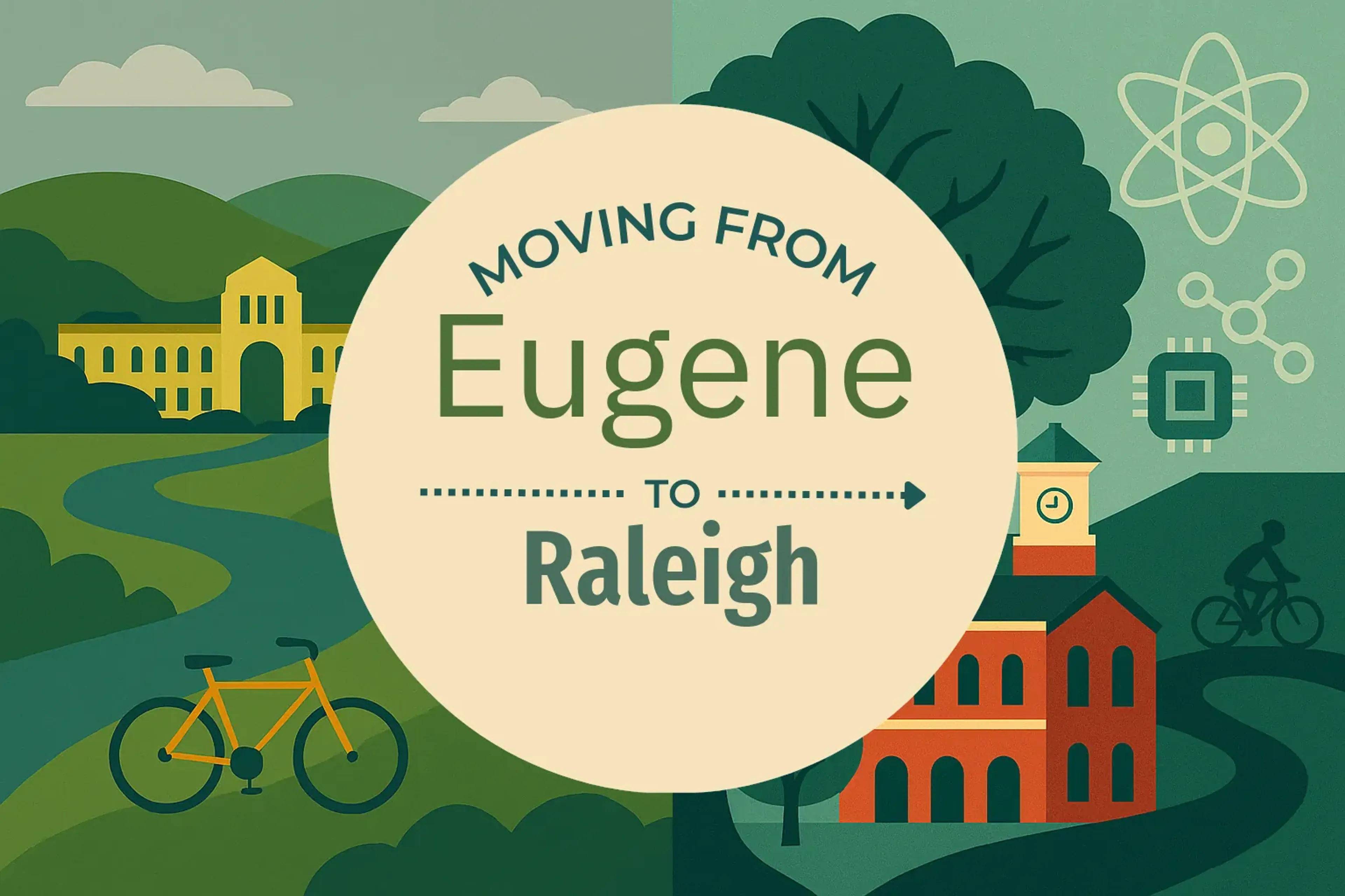 Side-by-side comparison of Eugene to Raleigh moving companies