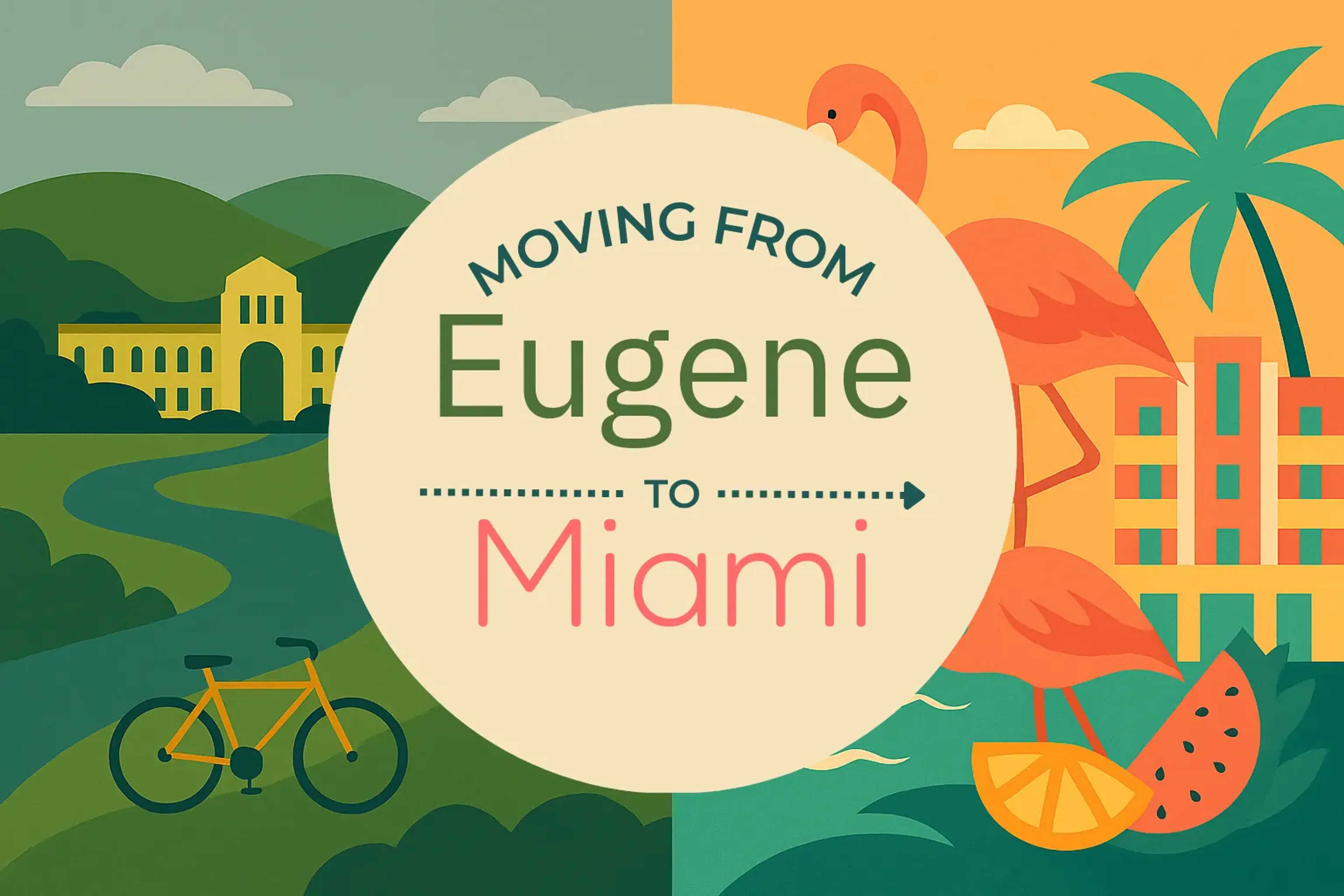 Side-by-side comparison of Eugene to Miami moving companies
