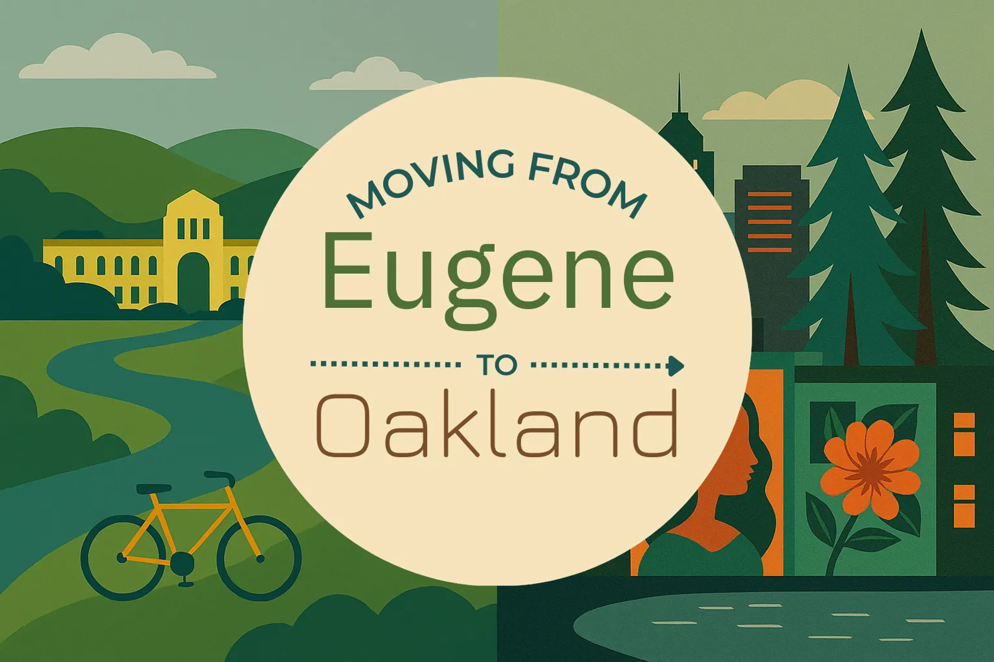 Side-by-side comparison of Eugene to Oakland moving companies