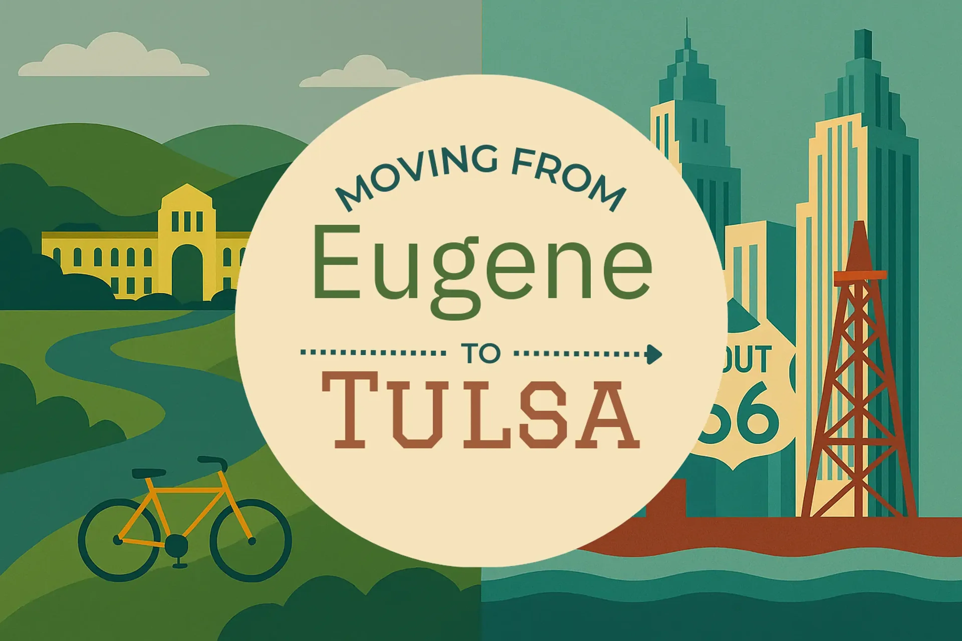 Side-by-side comparison of Eugene to Tulsa moving companies