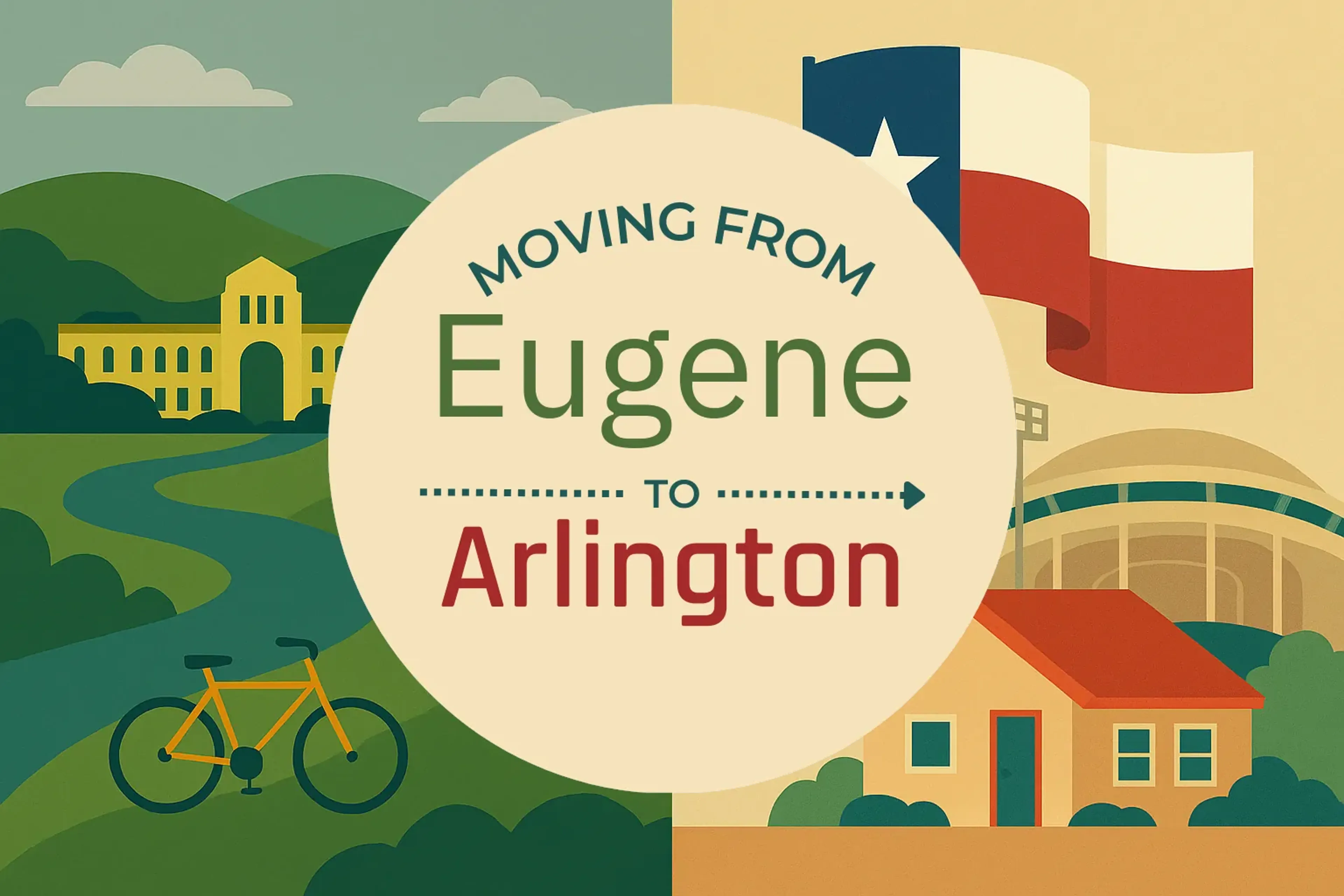 Side-by-side comparison of Eugene to Arlington moving companies