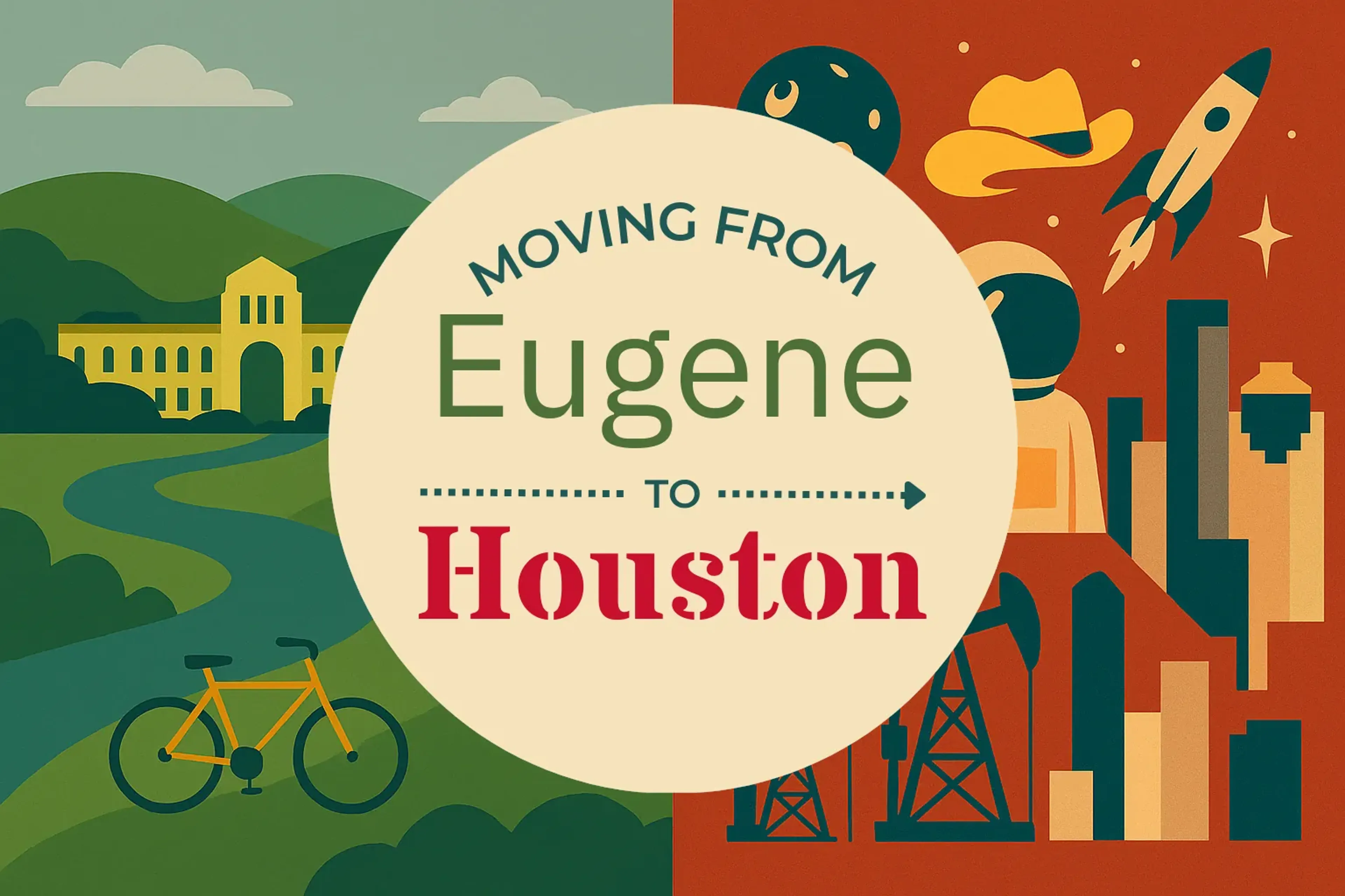 Side-by-side comparison of Eugene to Houston moving companies