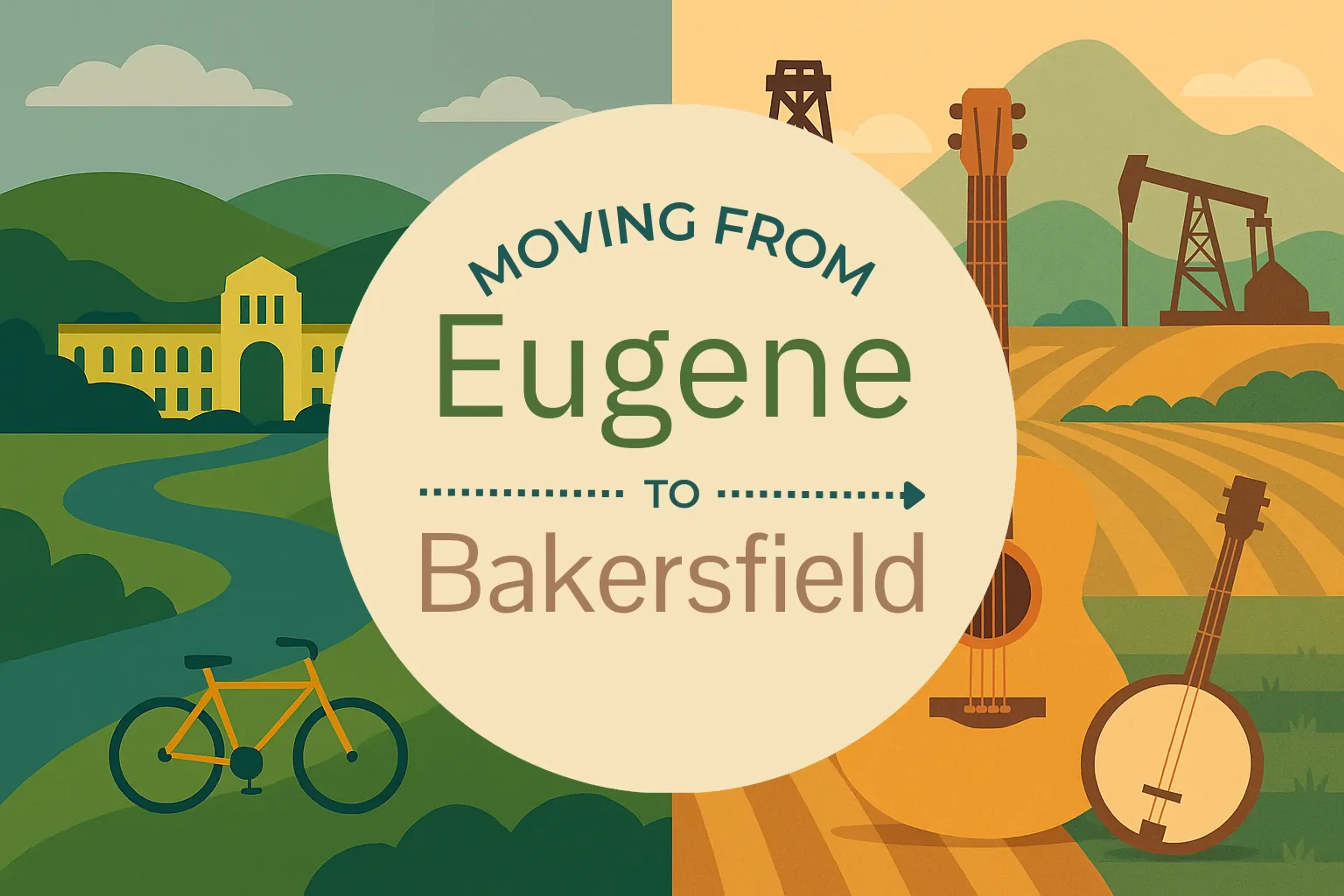 Side-by-side comparison of Eugene to Bakersfield moving companies