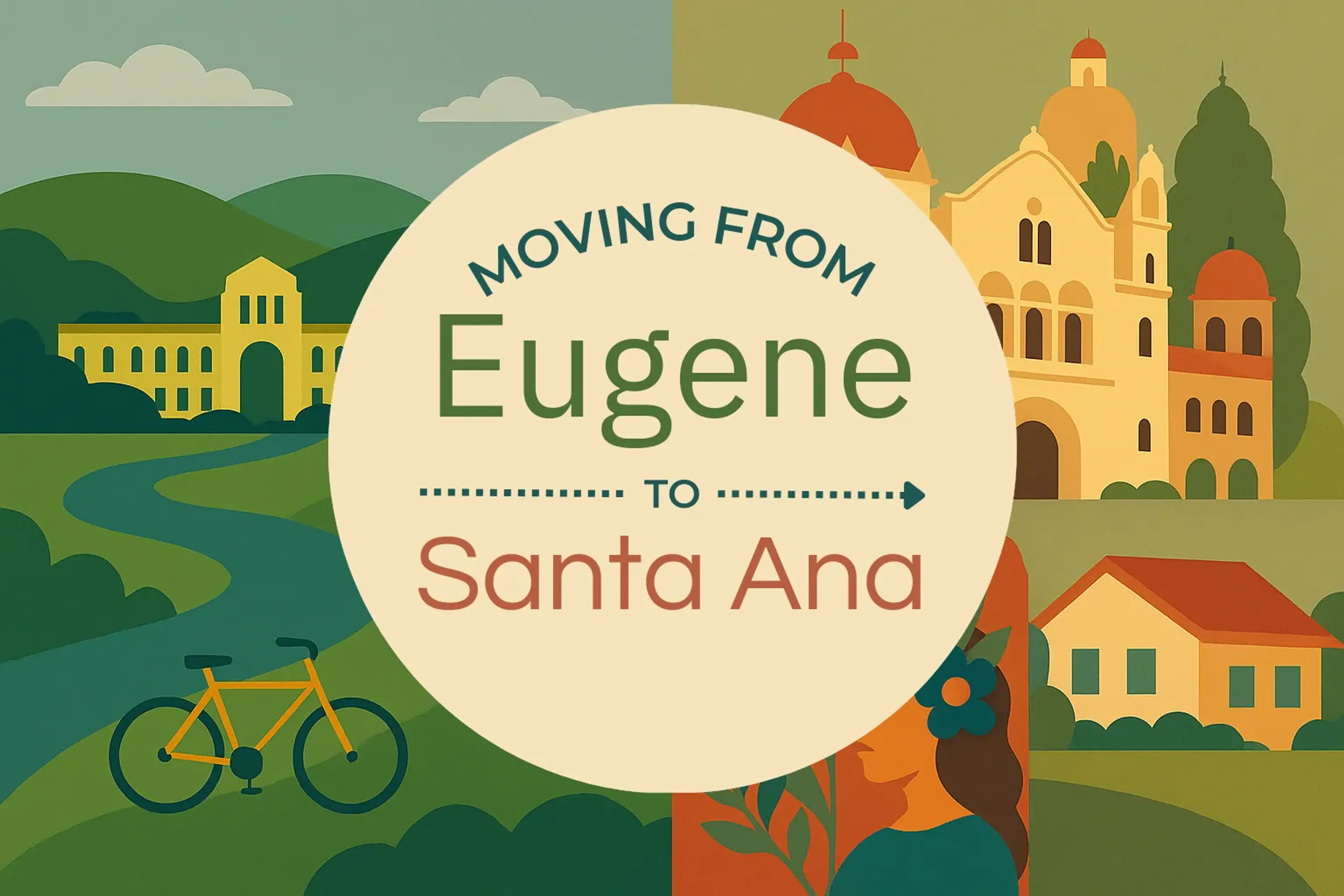 Side-by-side comparison of Eugene to Santa Ana moving companies
