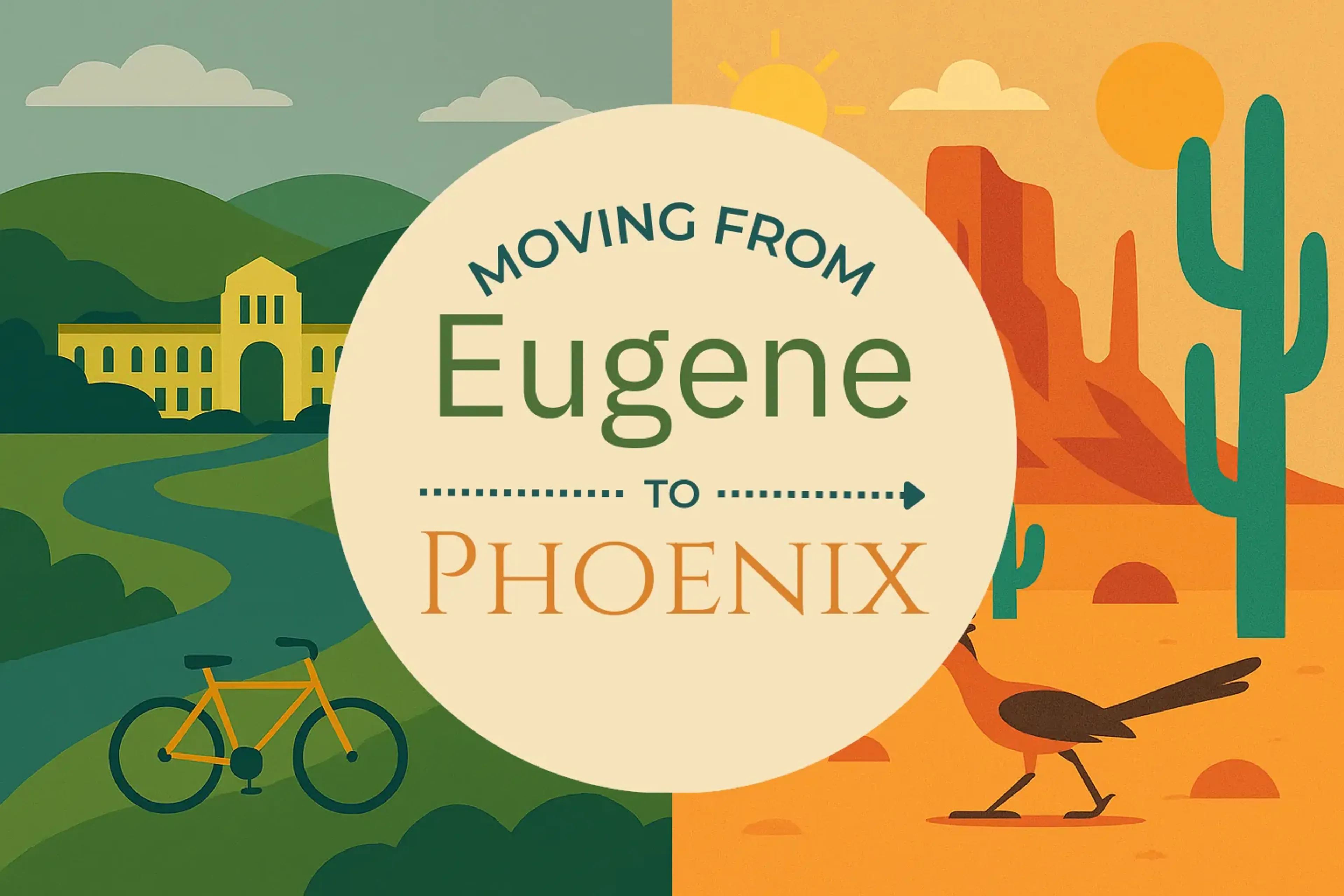 Side-by-side comparison of Eugene to Phoenix moving companies