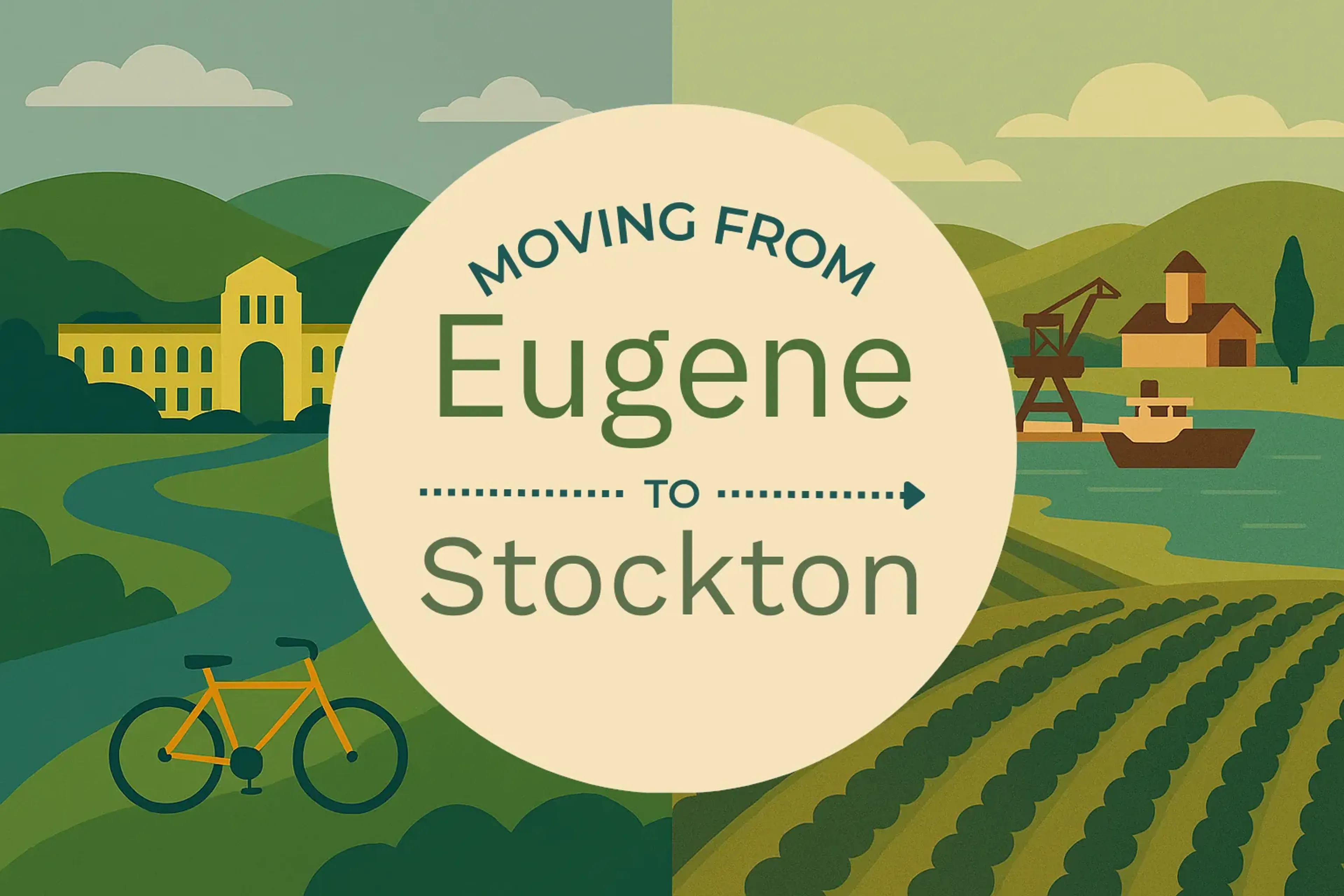 Side-by-side comparison of Eugene to Stockton moving companies