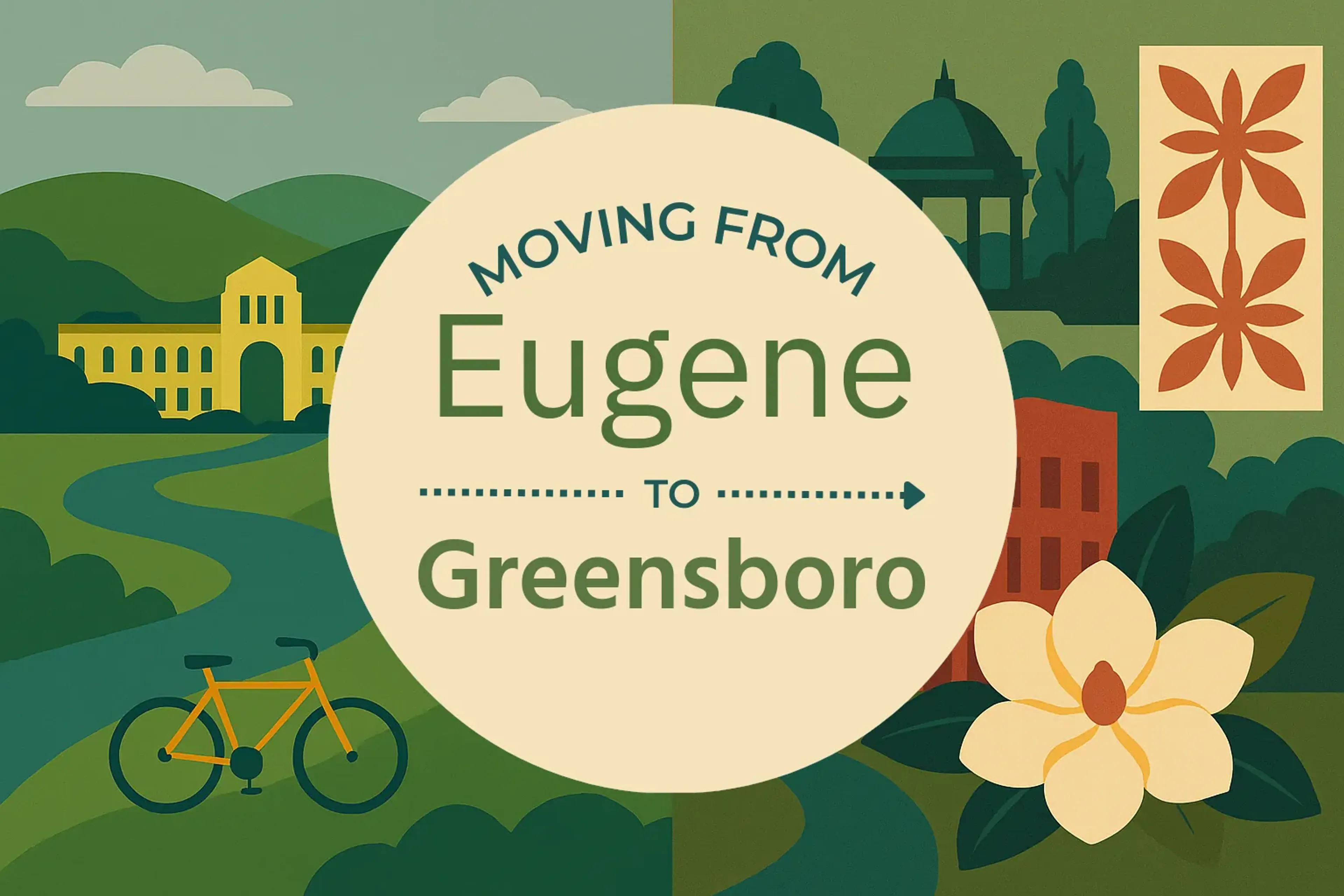 Side-by-side comparison of Eugene to Greensboro moving companies