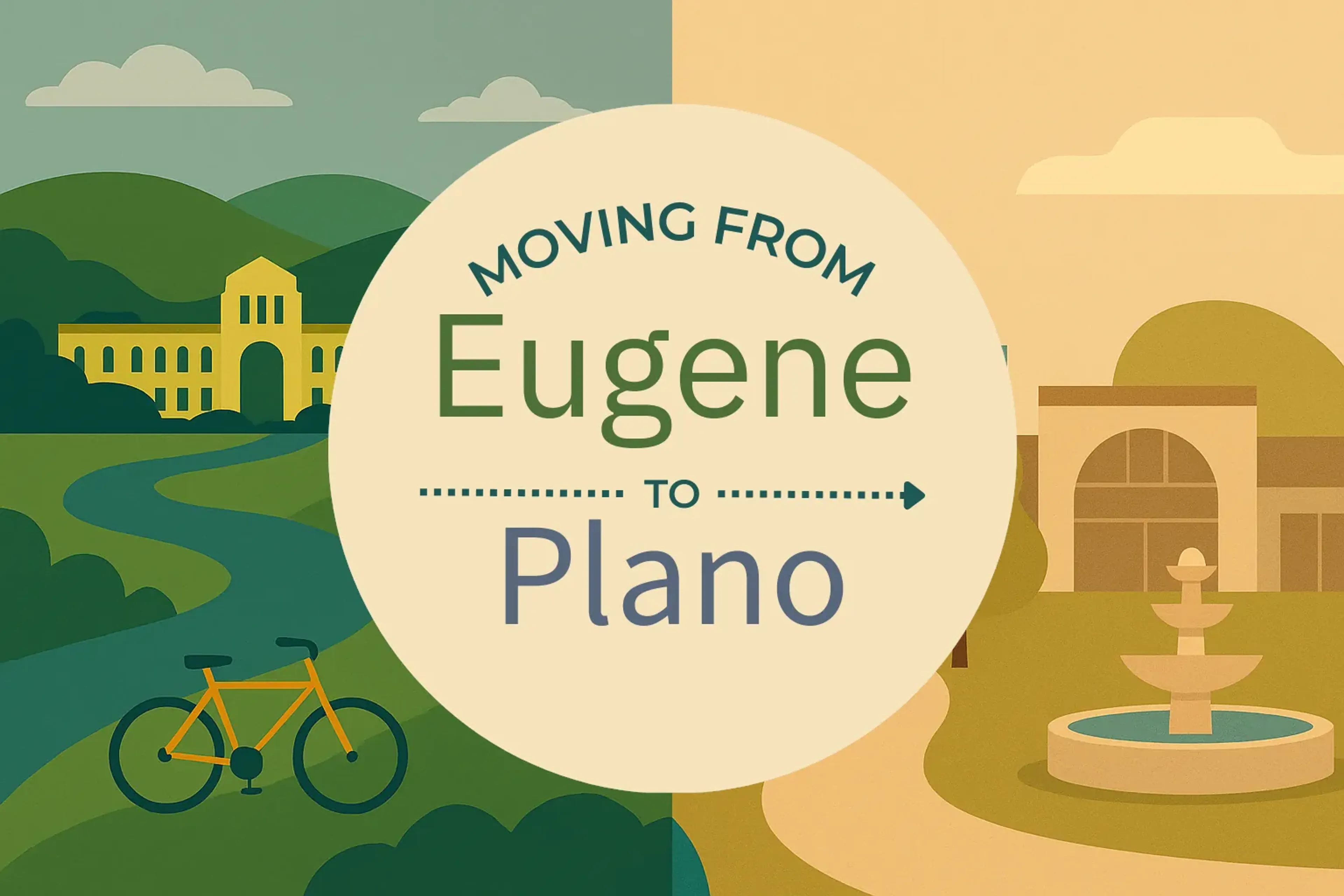 Side-by-side comparison of Eugene to Plano moving companies