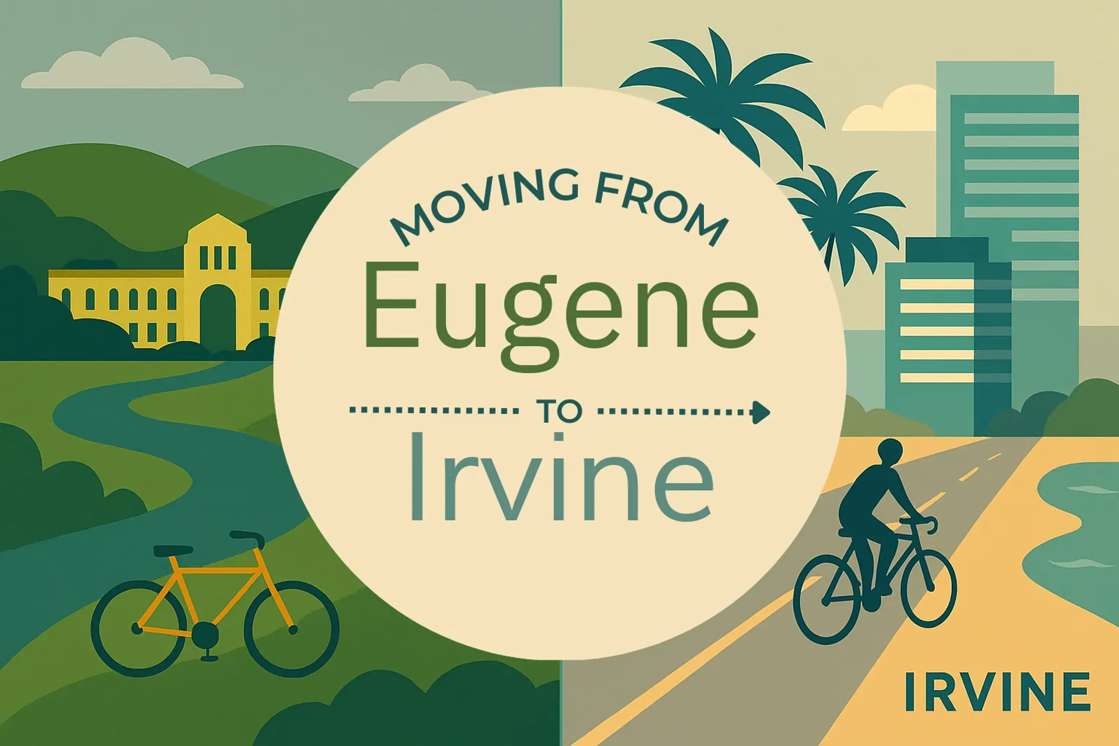 Side-by-side comparison of Eugene to Irvine moving companies