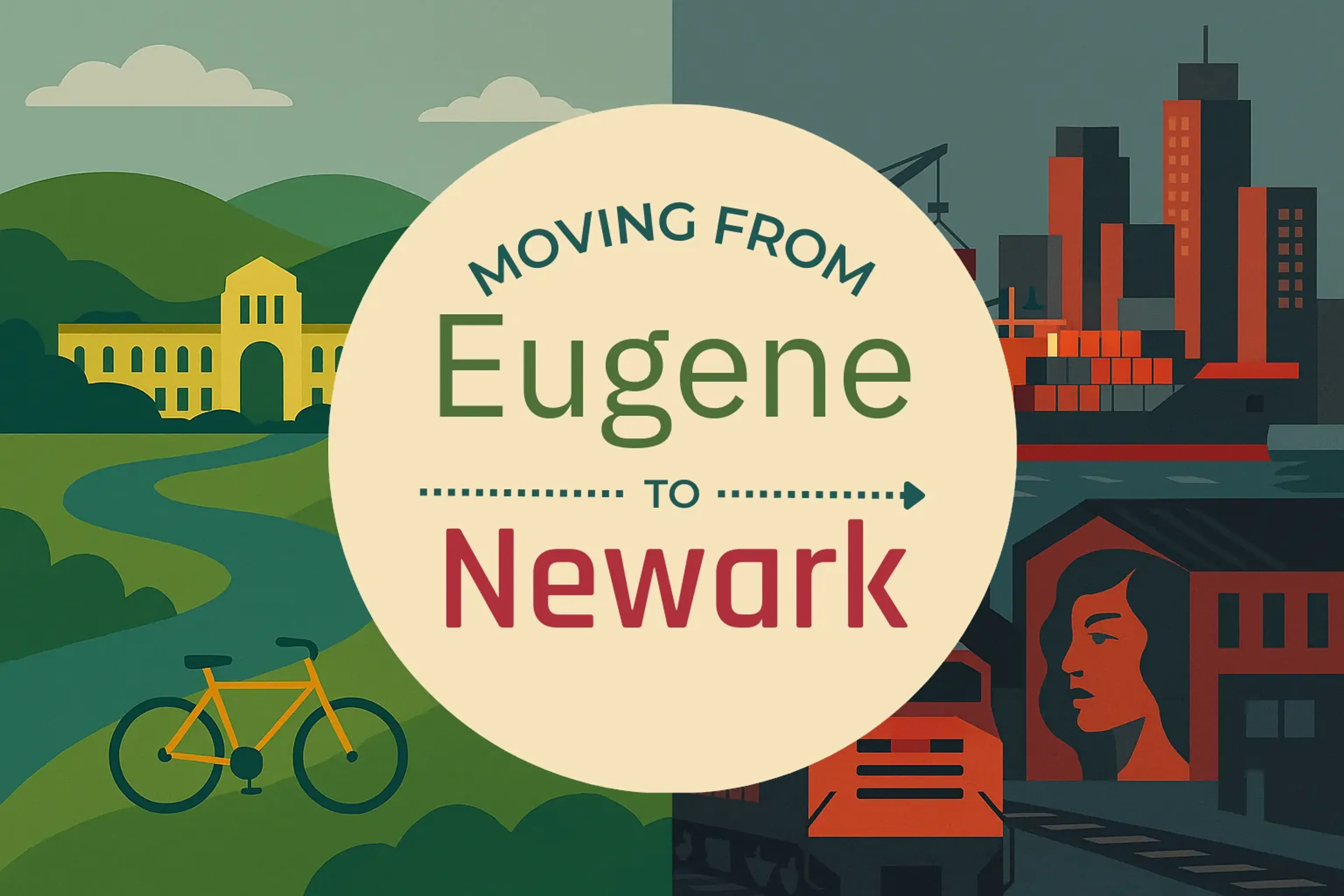 Side-by-side comparison of Eugene to Newark moving companies