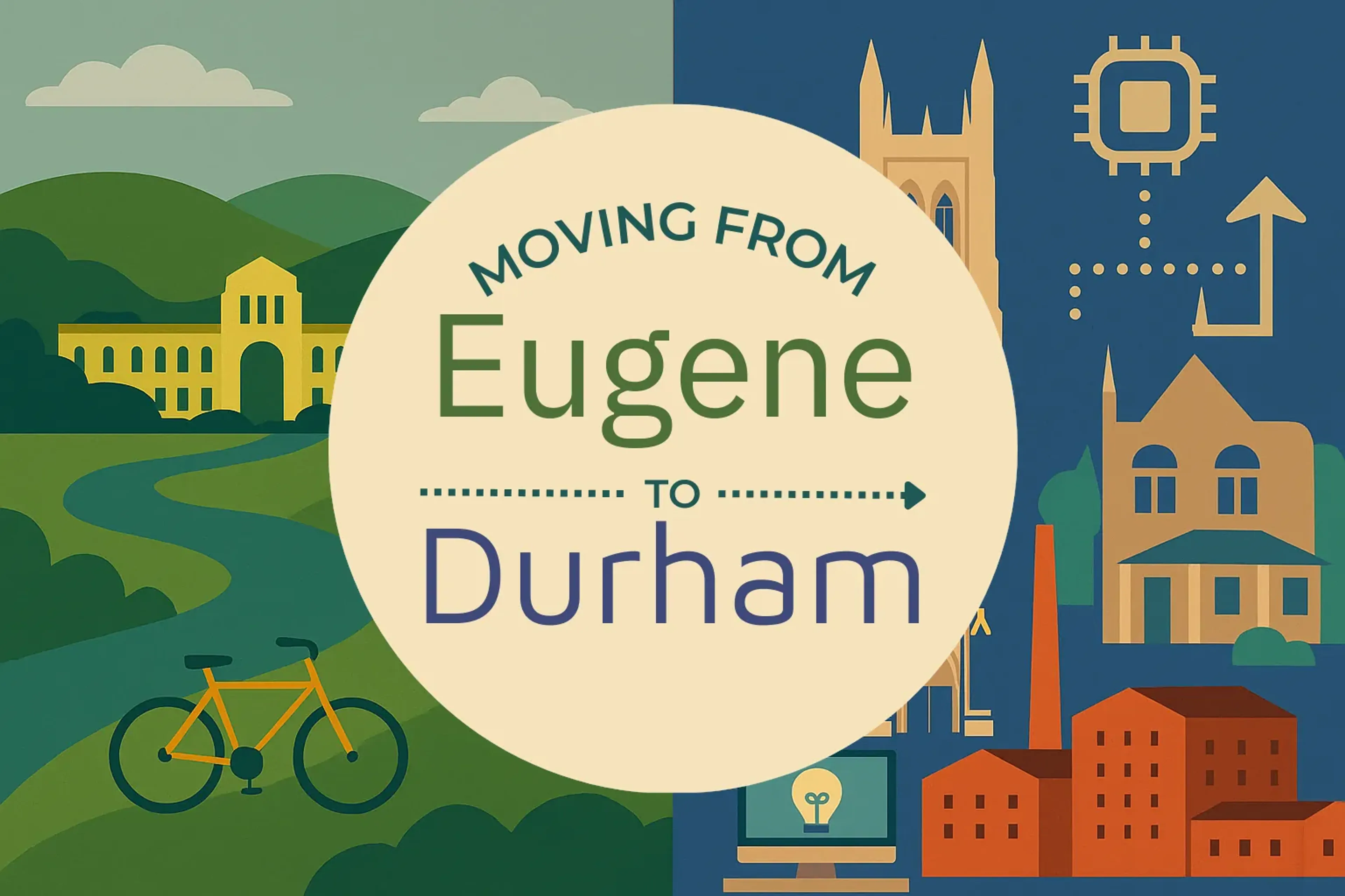 Side-by-side comparison of Eugene to Durham moving companies