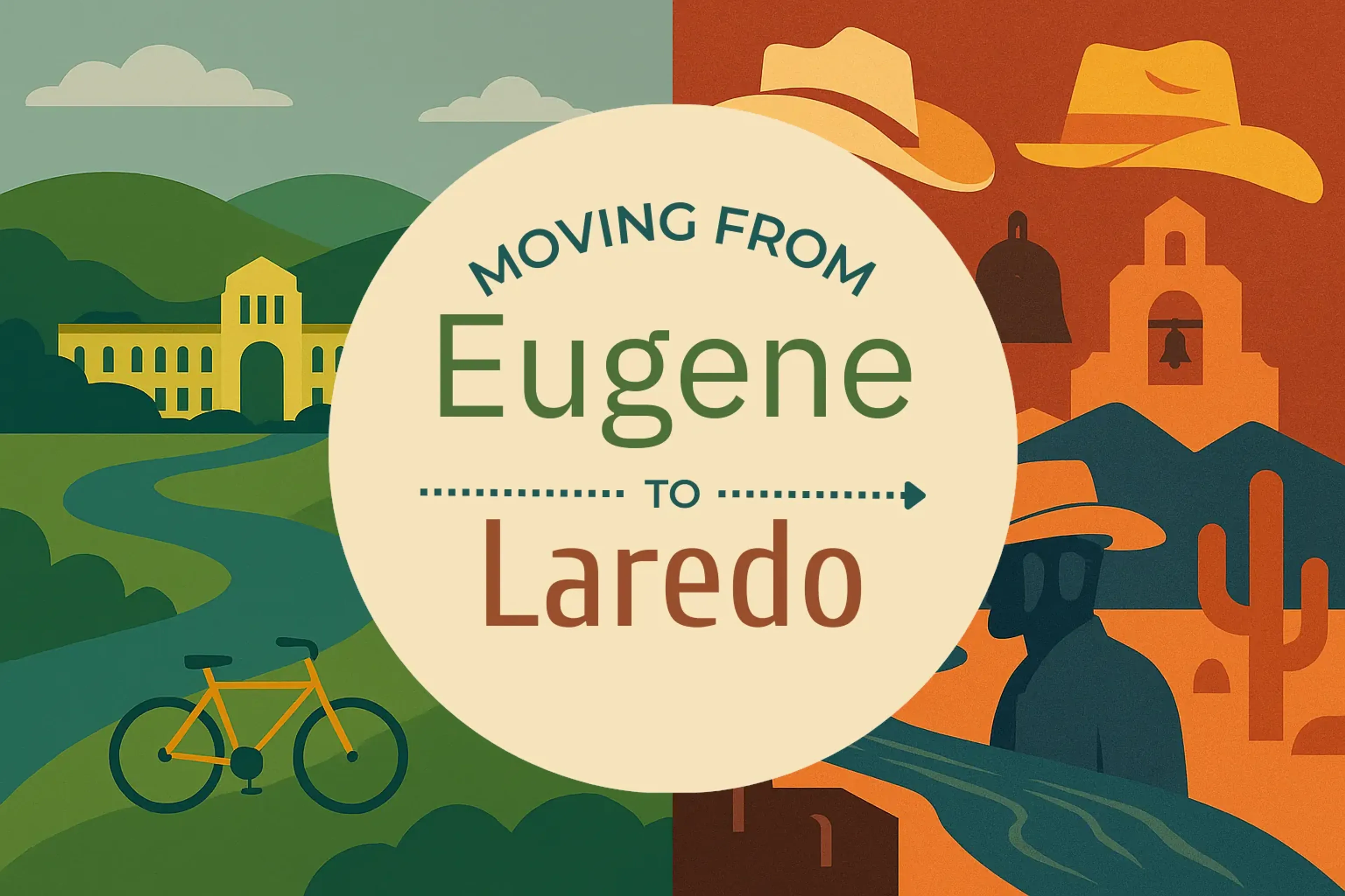 Side-by-side comparison of Eugene to Laredo moving companies