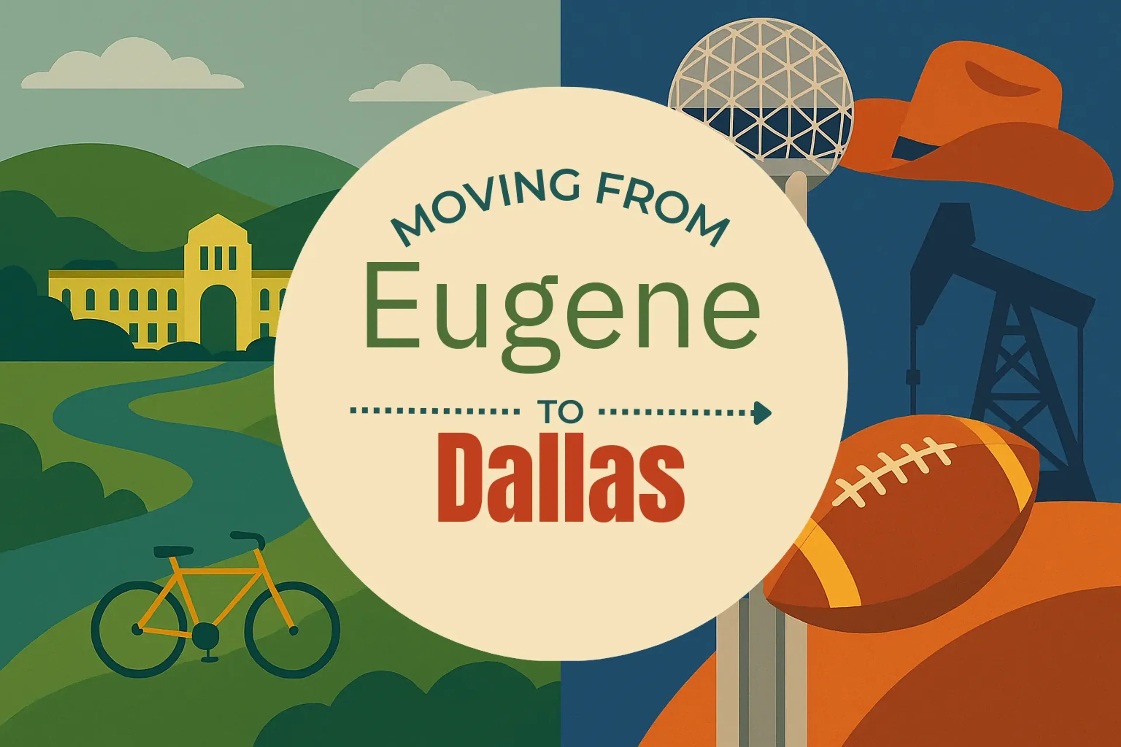 Side-by-side comparison of Eugene to Dallas moving companies