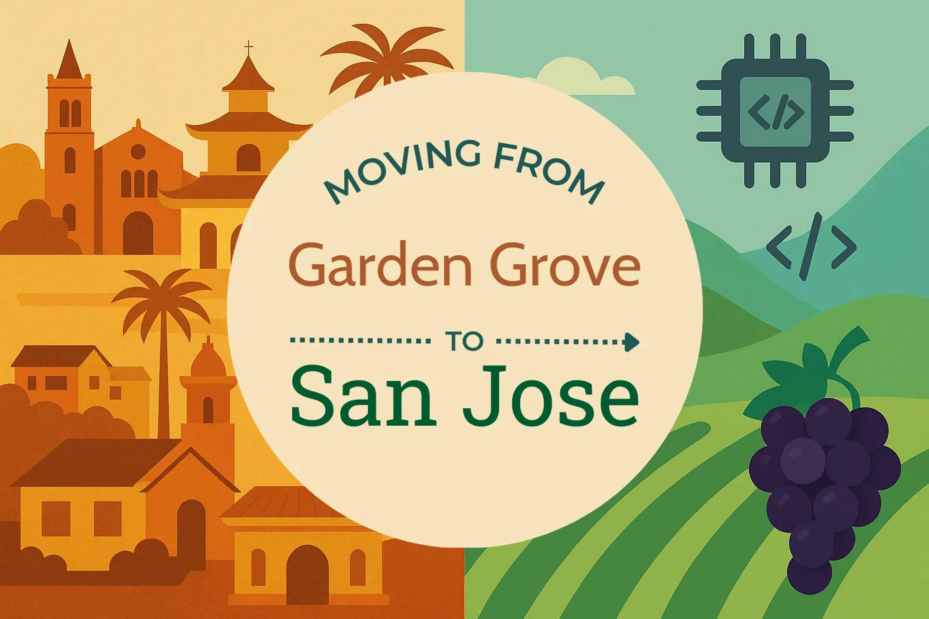 Side-by-side comparison of Garden Grove to San Jose moving companies