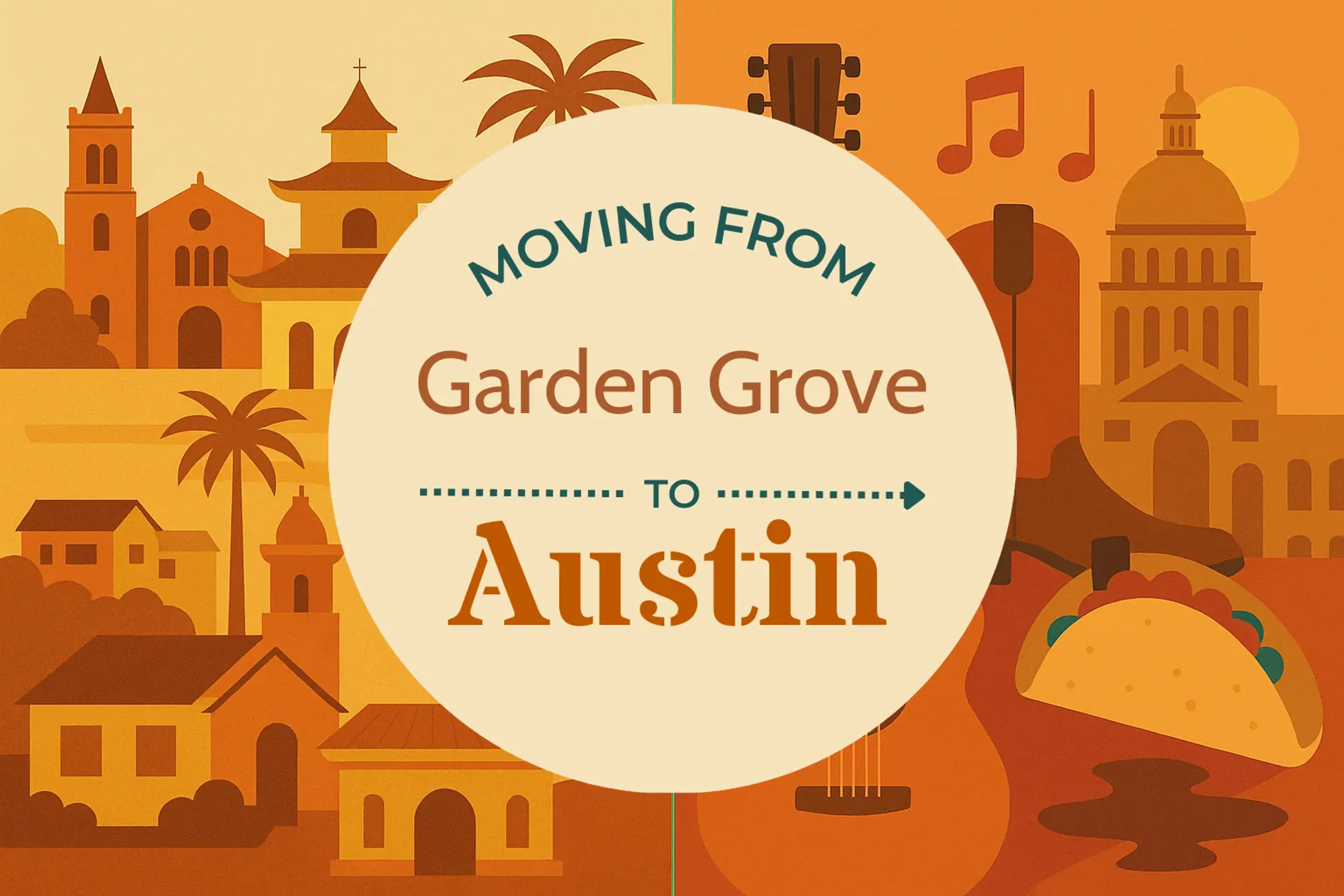 Side-by-side comparison of Garden Grove to Austin moving companies