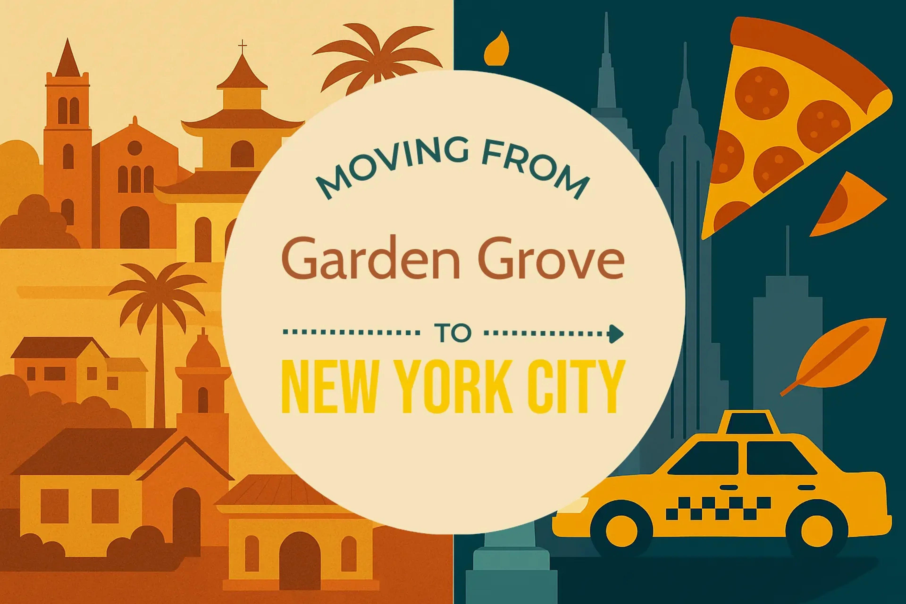 Side-by-side comparison of Garden Grove to New York City moving companies