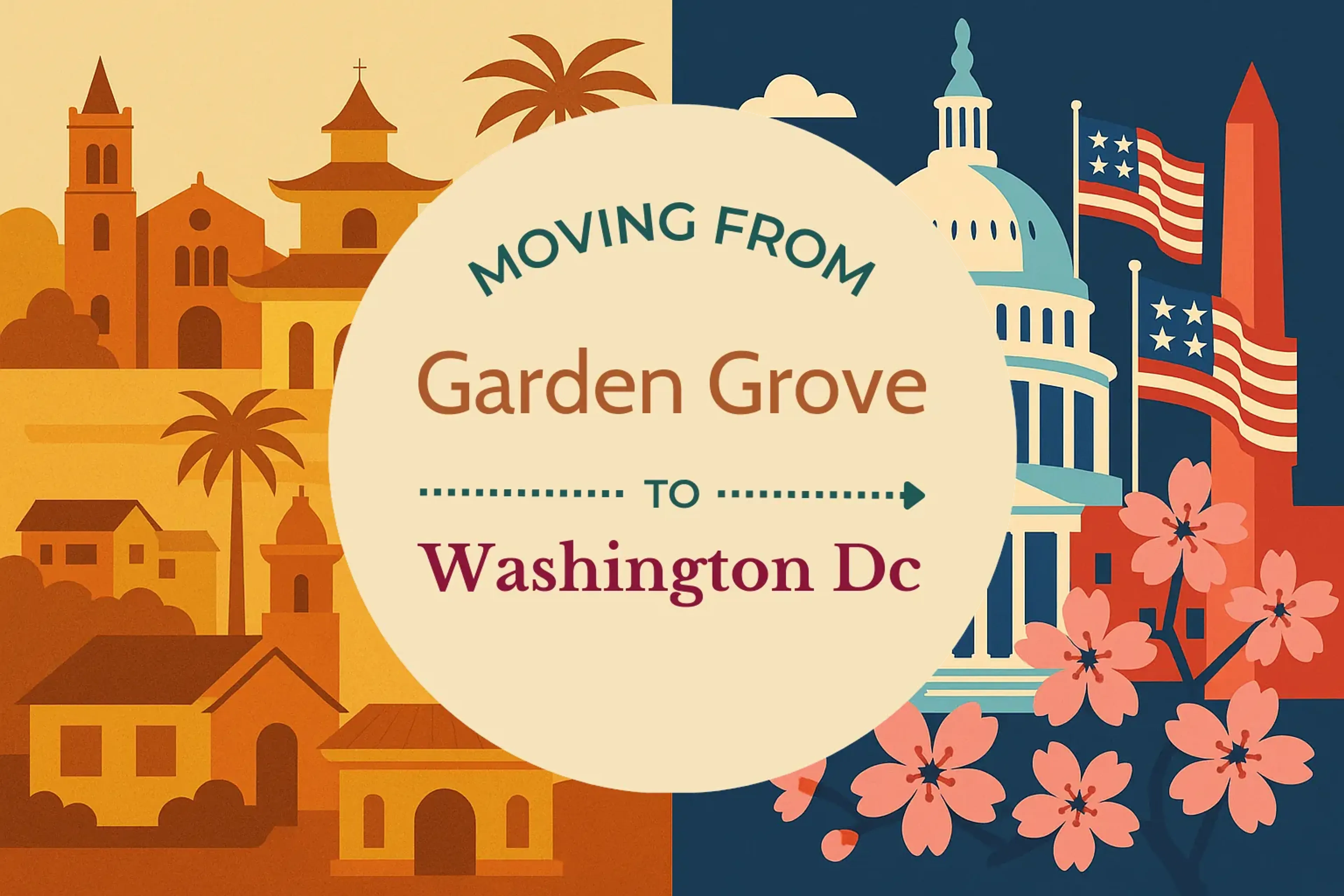 Side-by-side comparison of Garden Grove to Washington DC moving companies