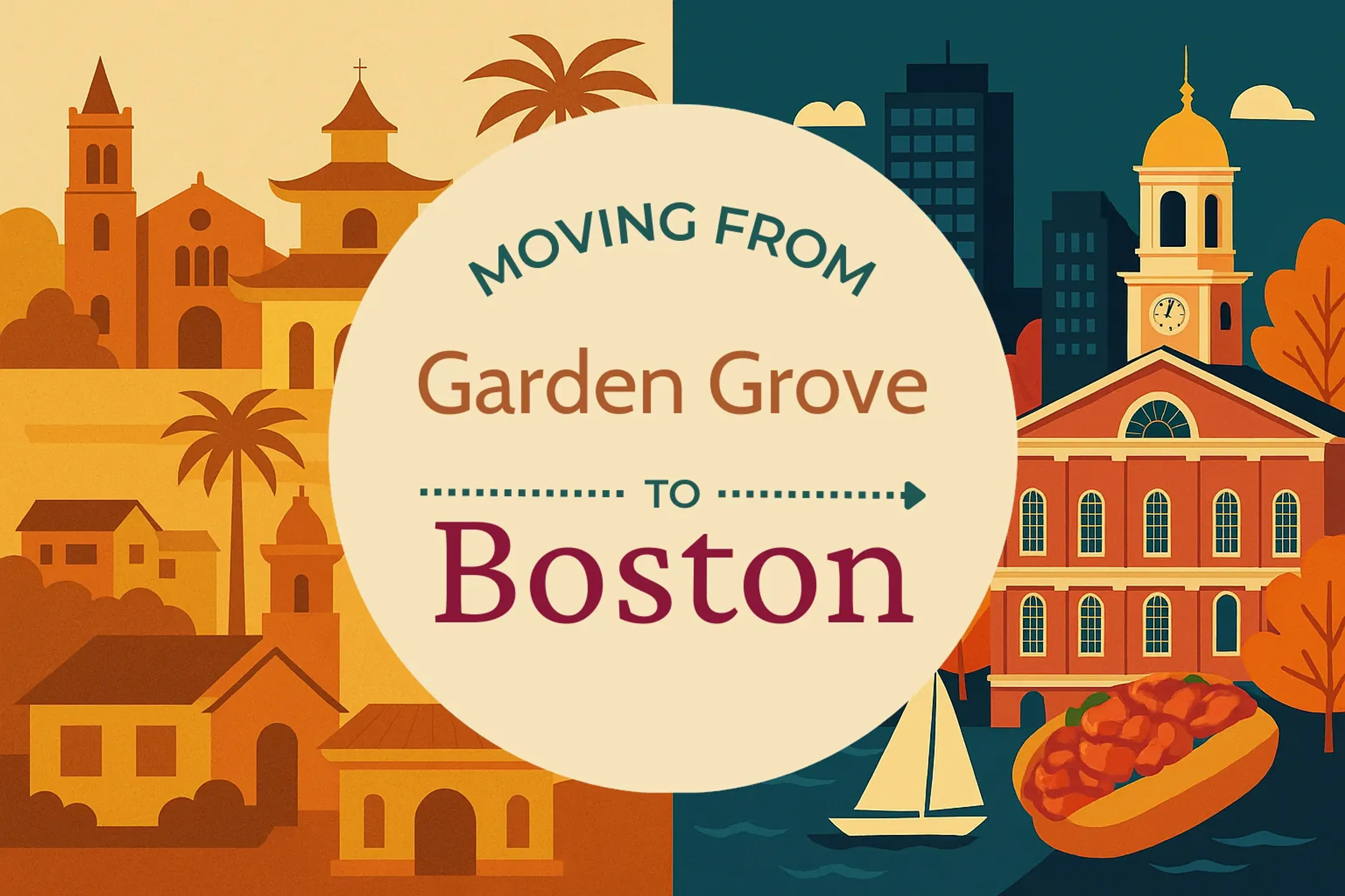 Side-by-side comparison of Garden Grove to Boston moving companies