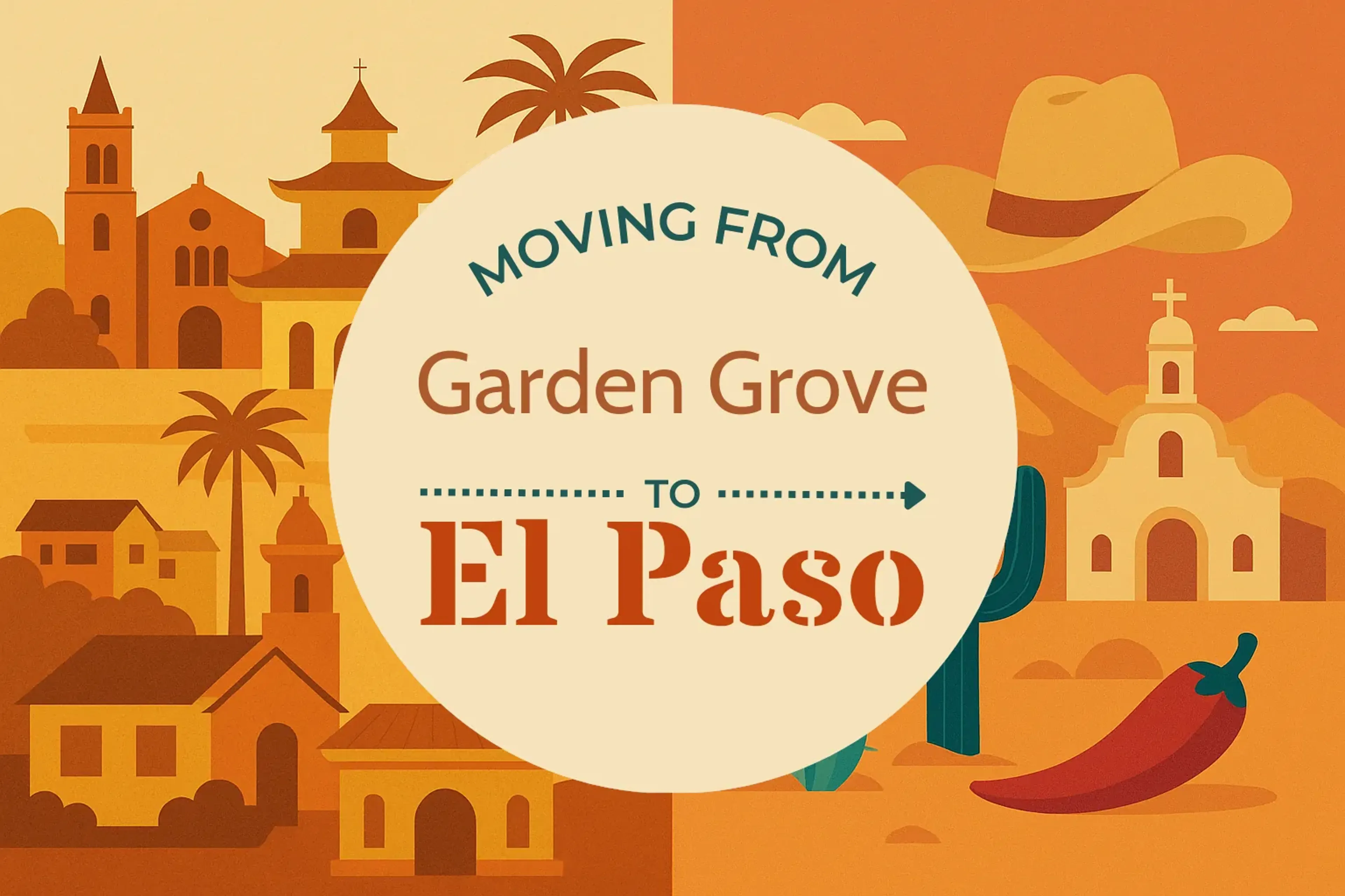 Side-by-side comparison of Garden Grove to El Paso moving companies