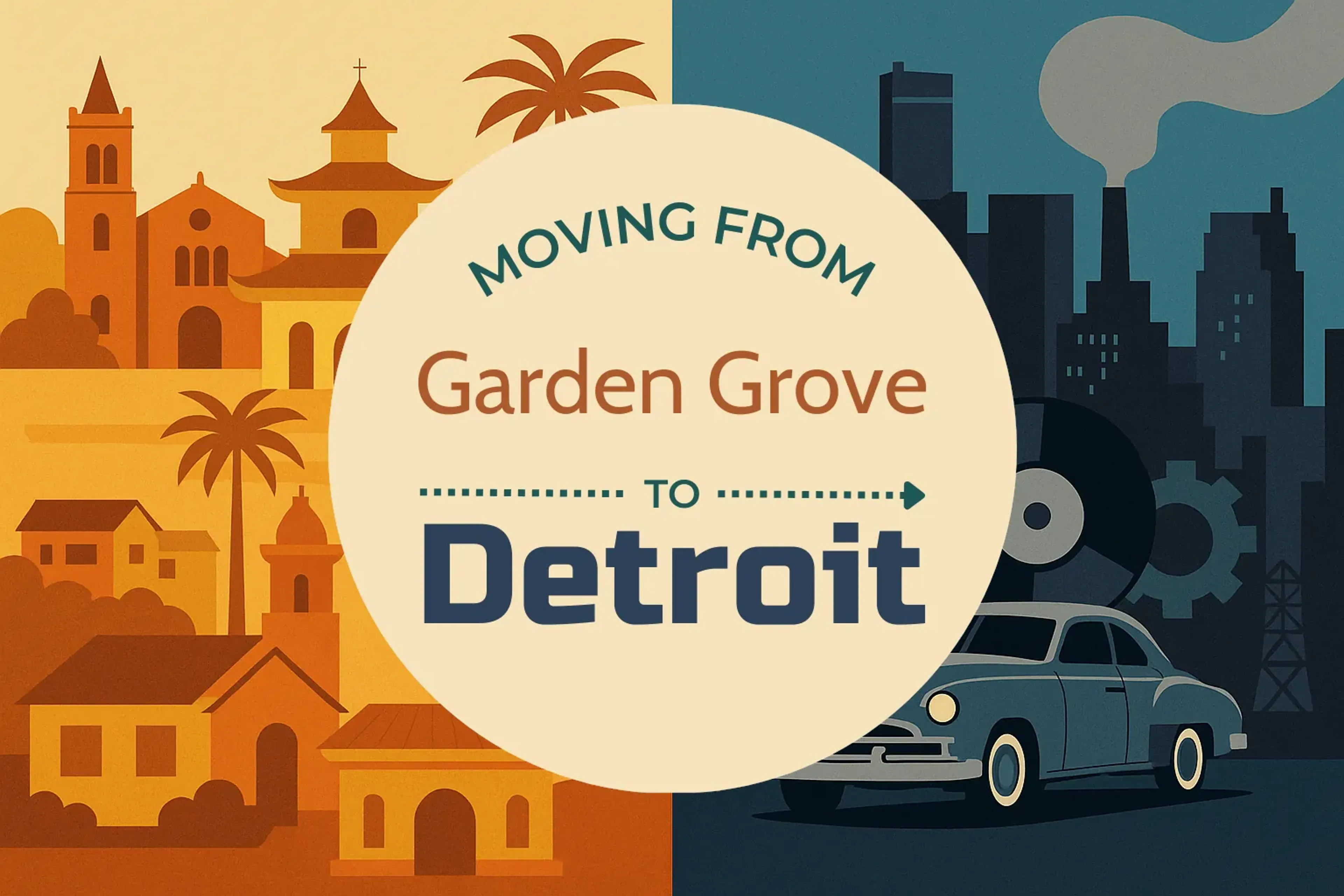 Side-by-side comparison of Garden Grove to Detroit moving companies