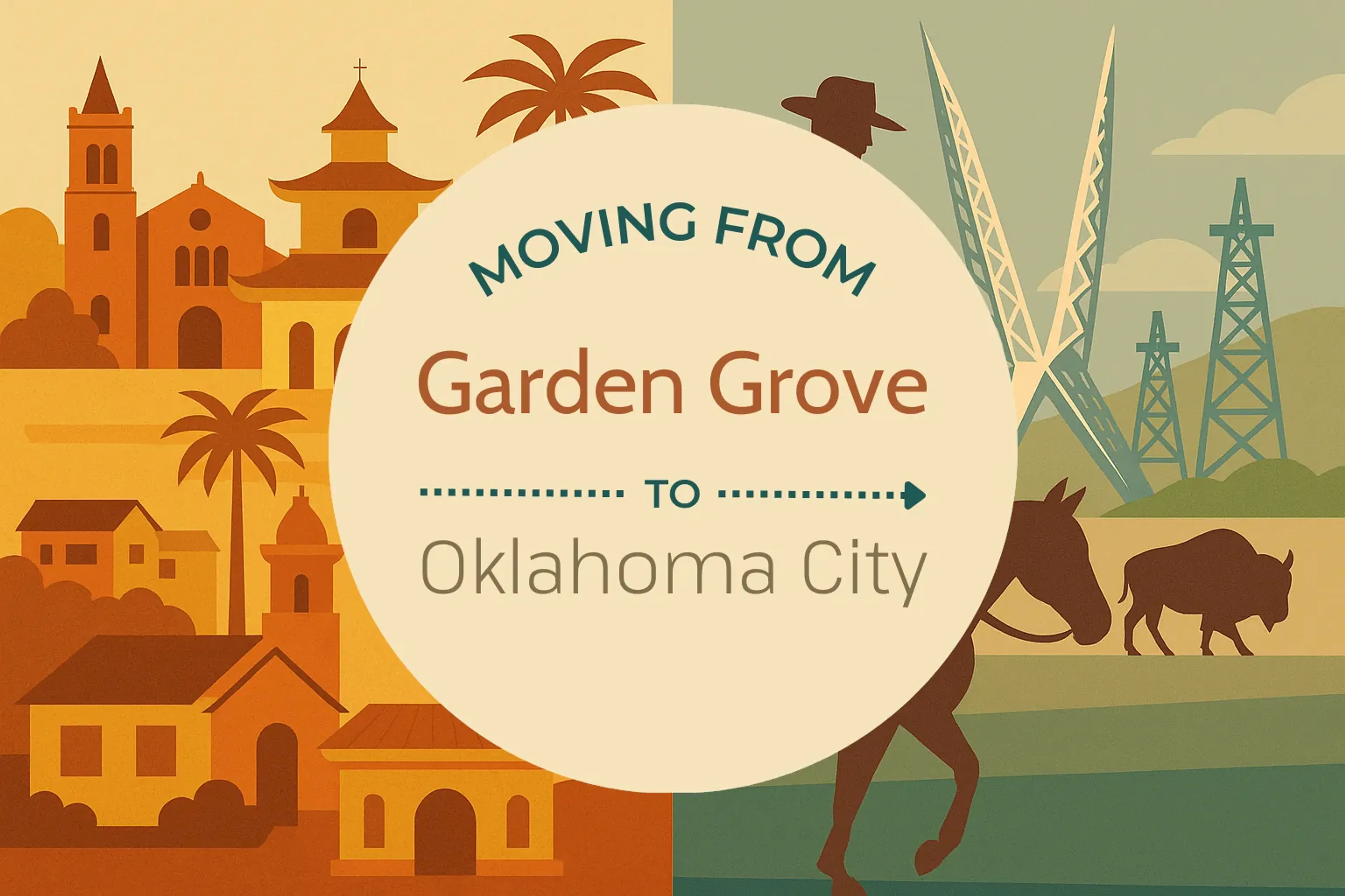 Side-by-side comparison of Garden Grove to Oklahoma City moving companies