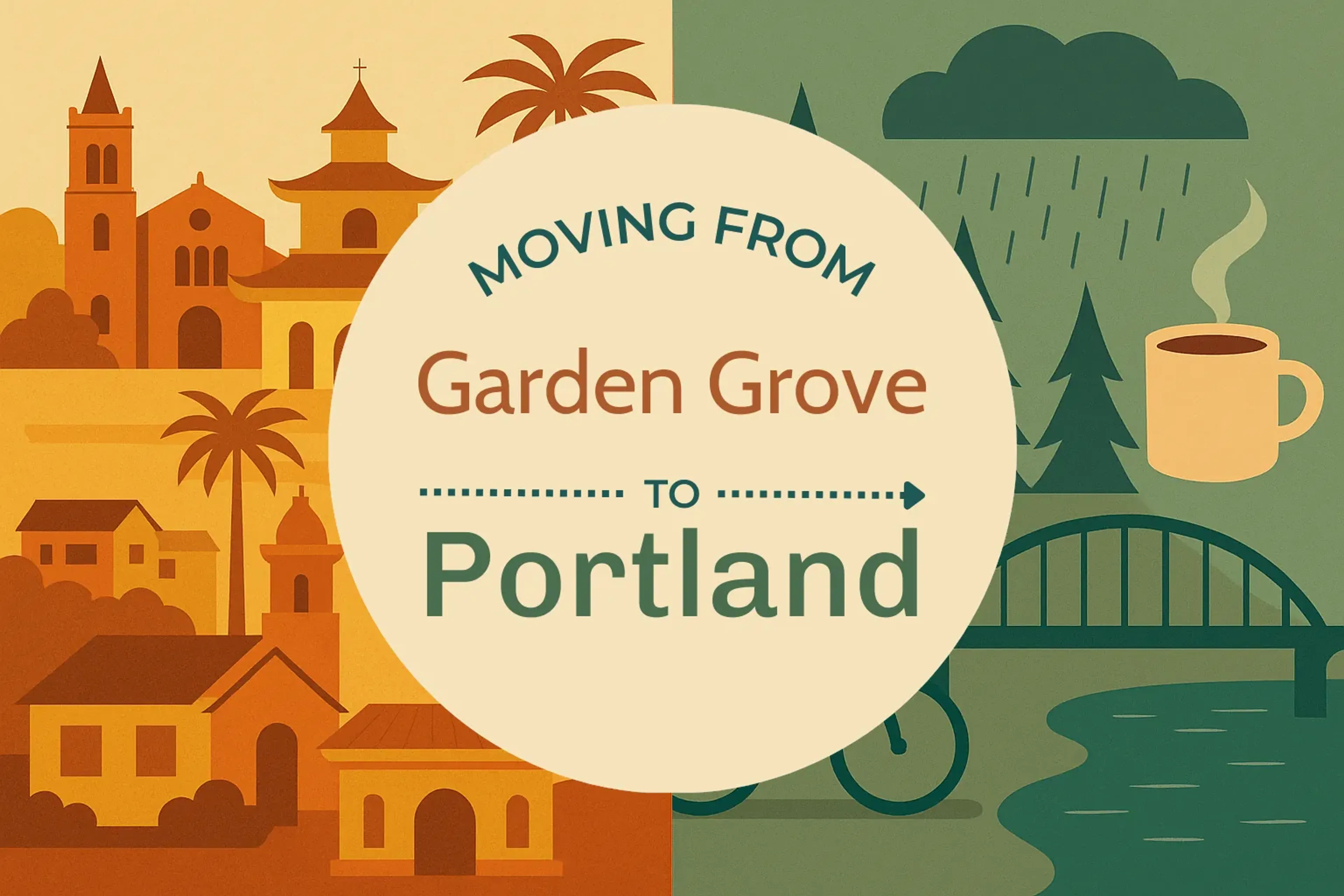 Side-by-side comparison of Garden Grove to Portland moving companies