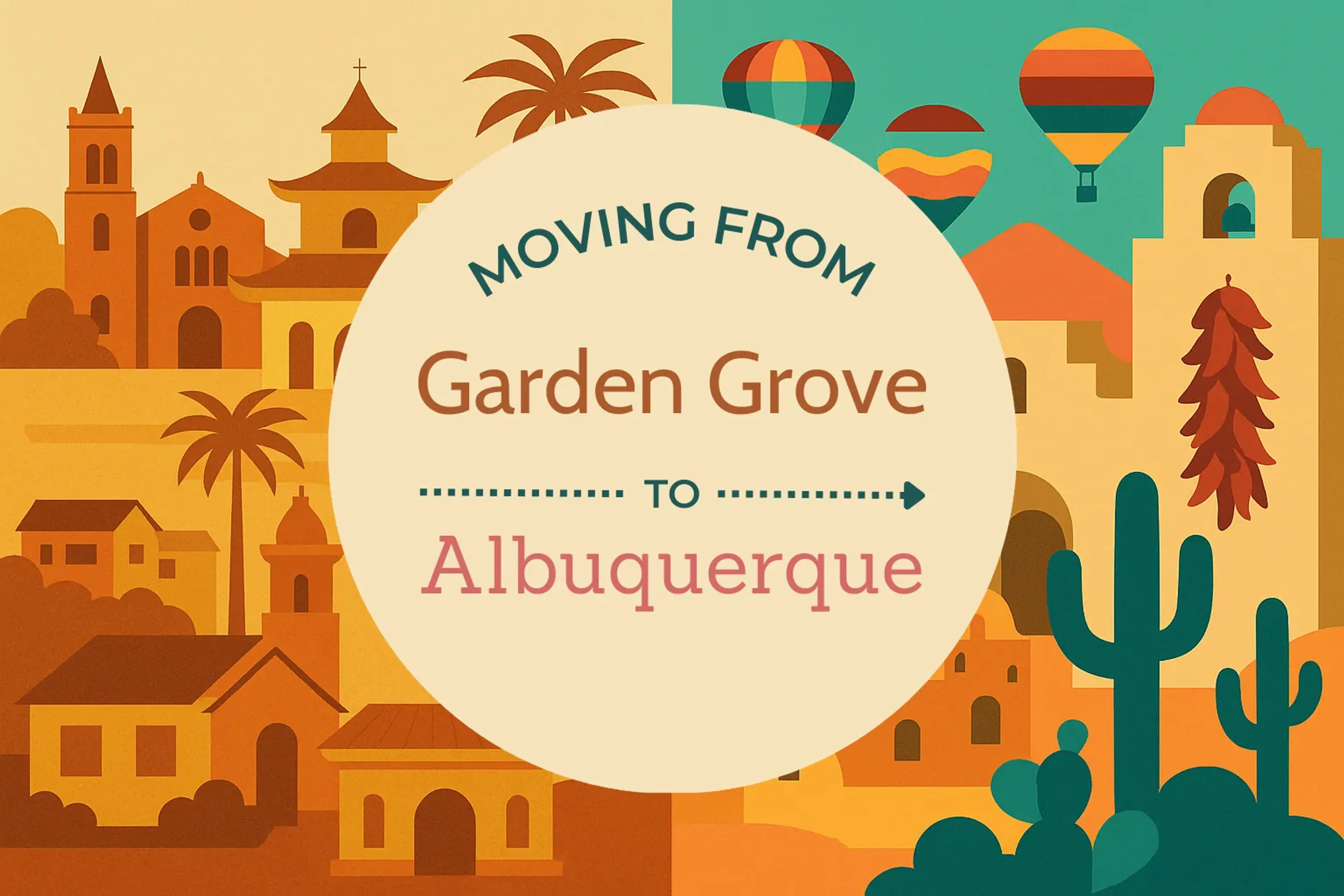 Side-by-side comparison of Garden Grove to Albuquerque moving companies