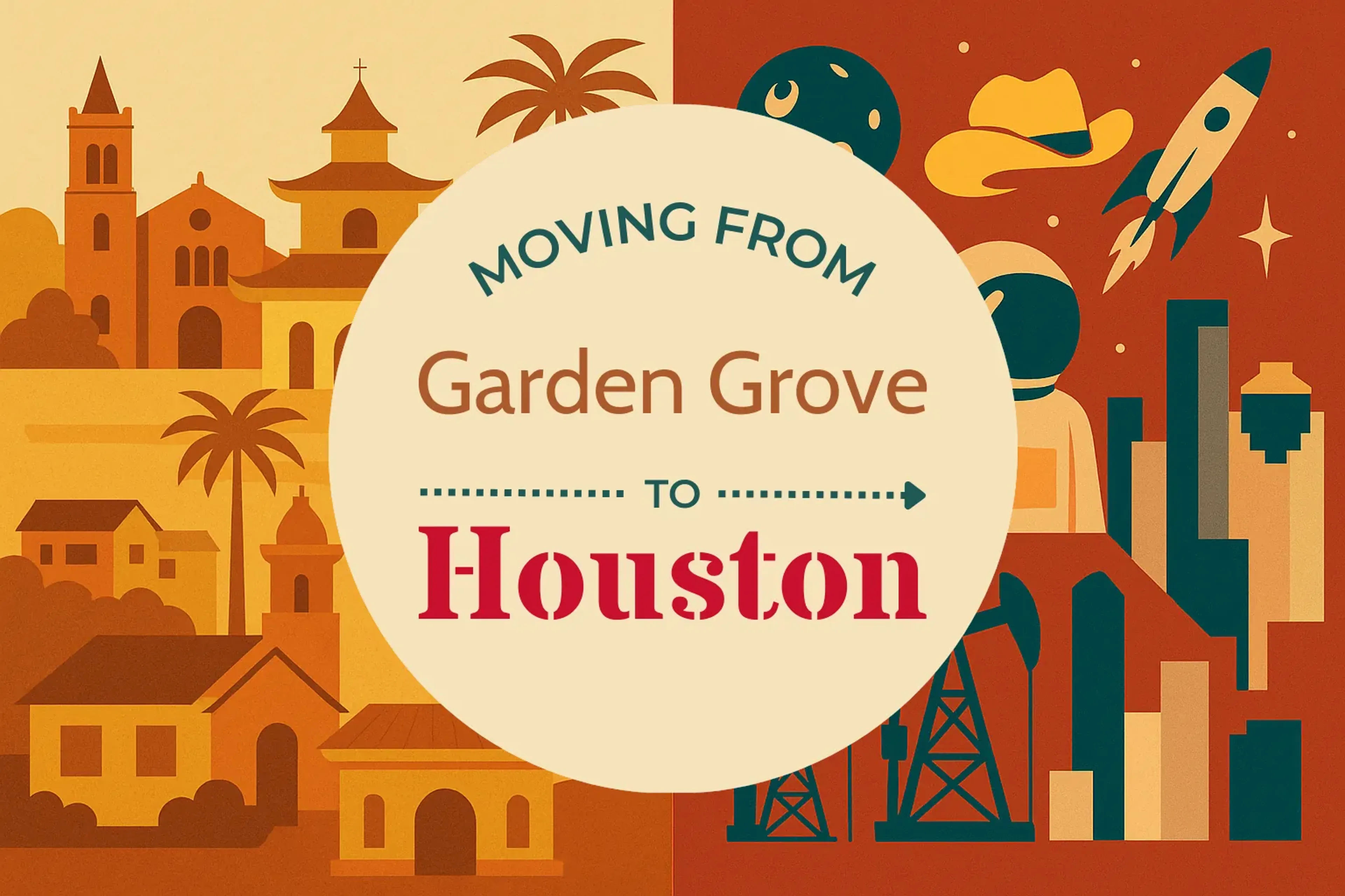 Side-by-side comparison of Garden Grove to Houston moving companies