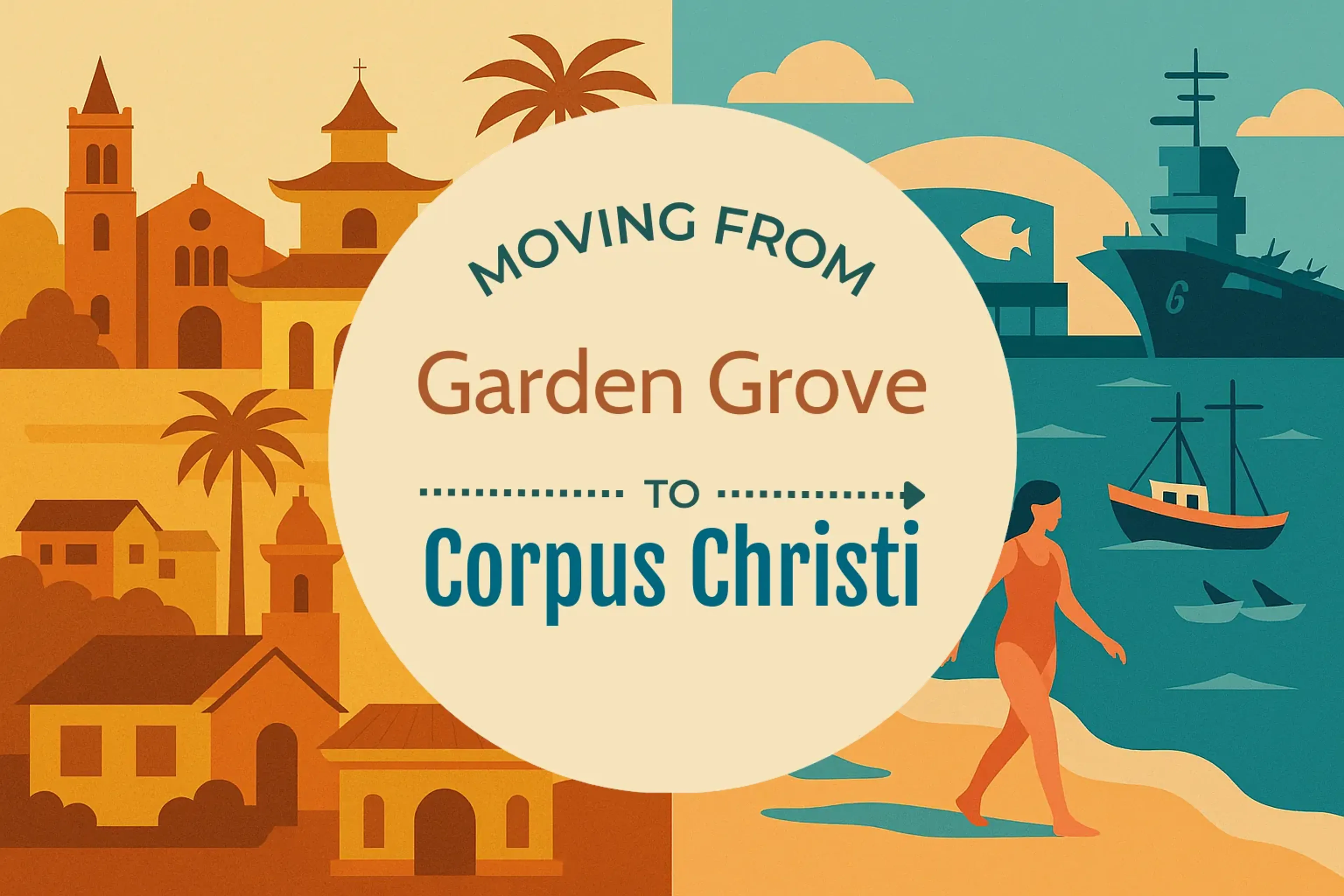 Side-by-side comparison of Garden Grove to Corpus Christi moving companies