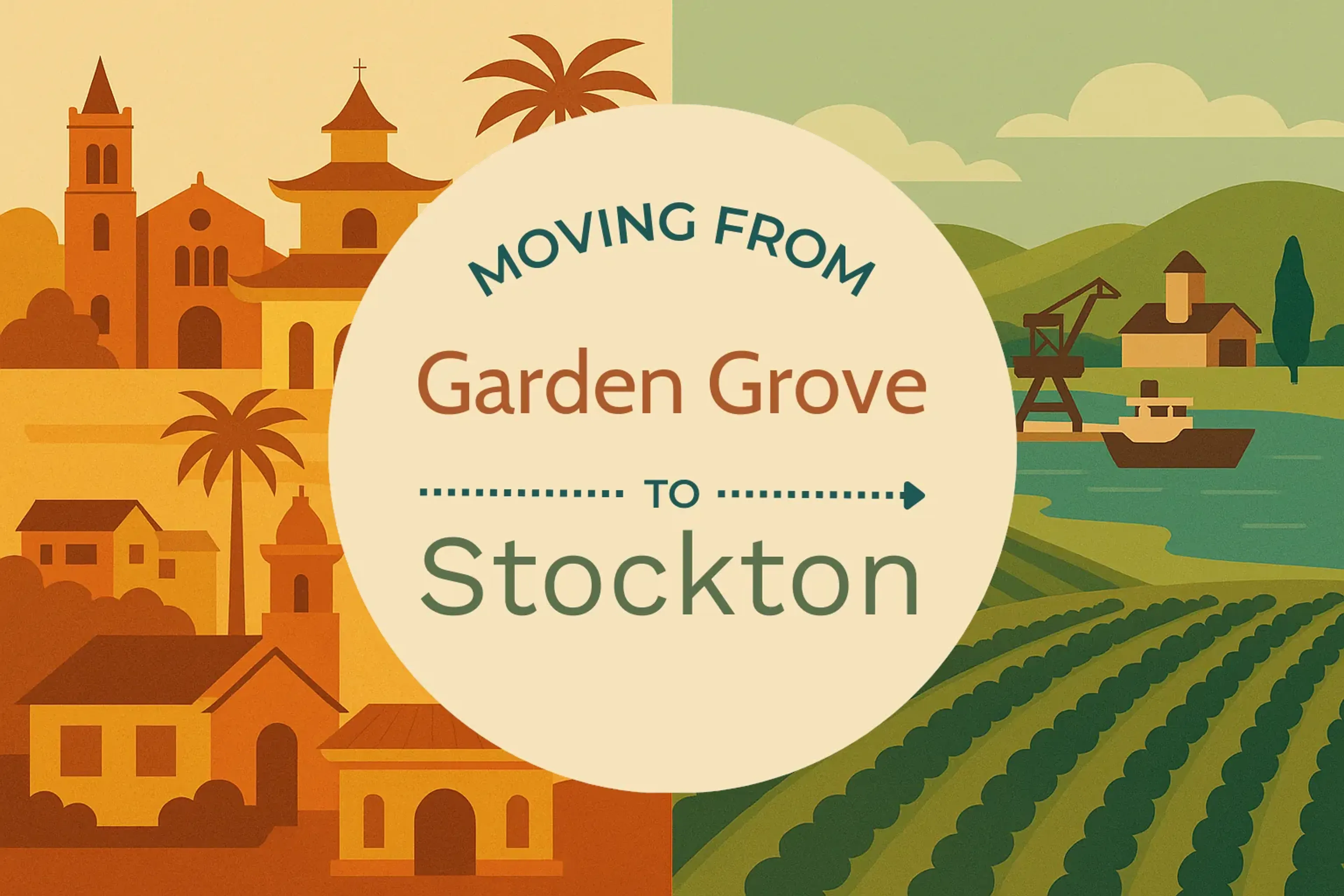 Side-by-side comparison of Garden Grove to Stockton moving companies
