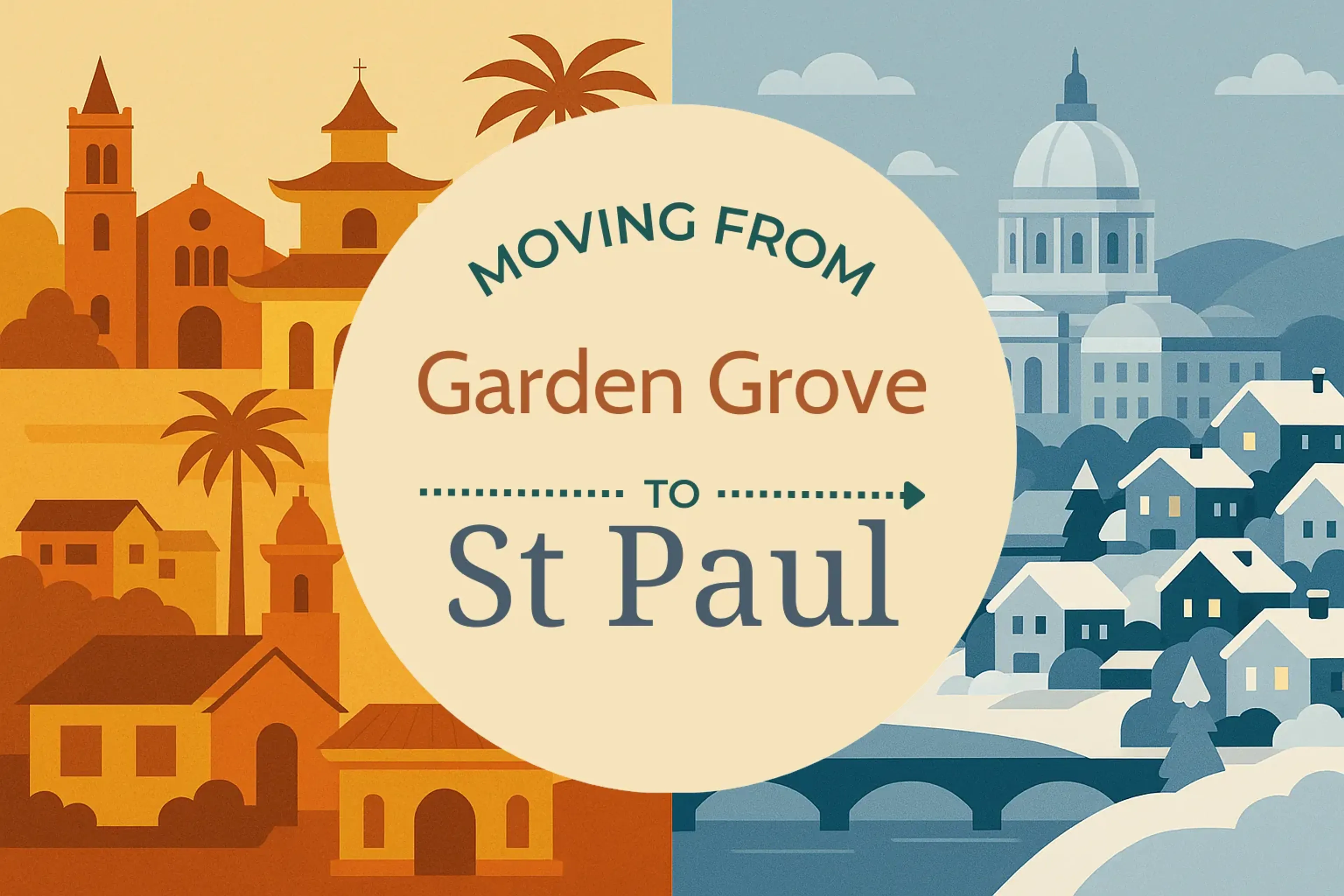Side-by-side comparison of Garden Grove to St. Paul moving companies