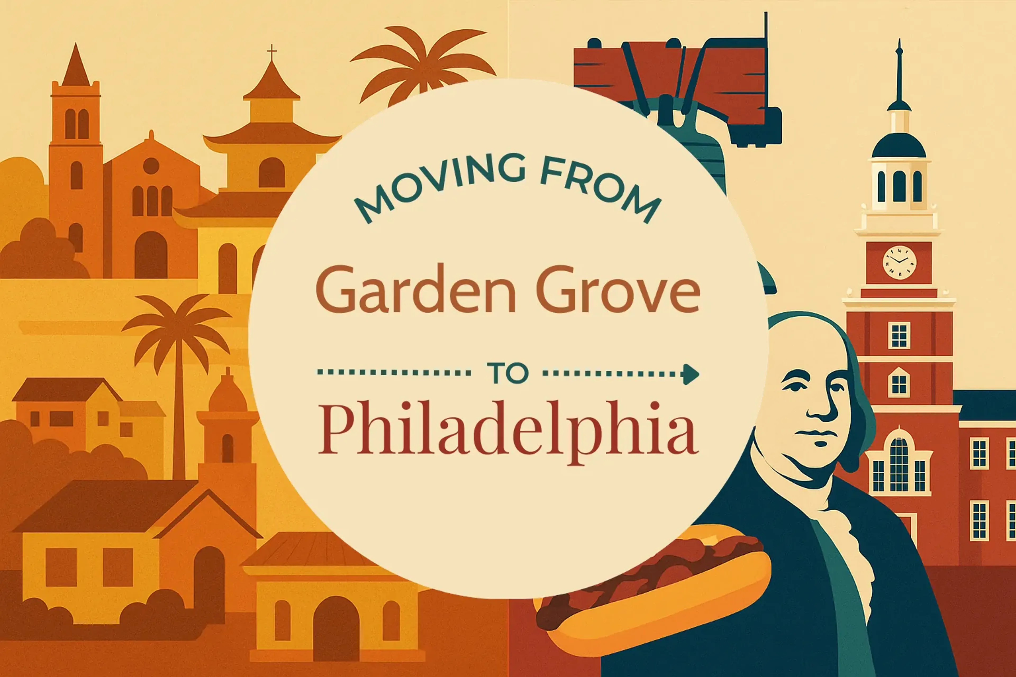 Side-by-side comparison of Garden Grove to Philadelphia moving companies