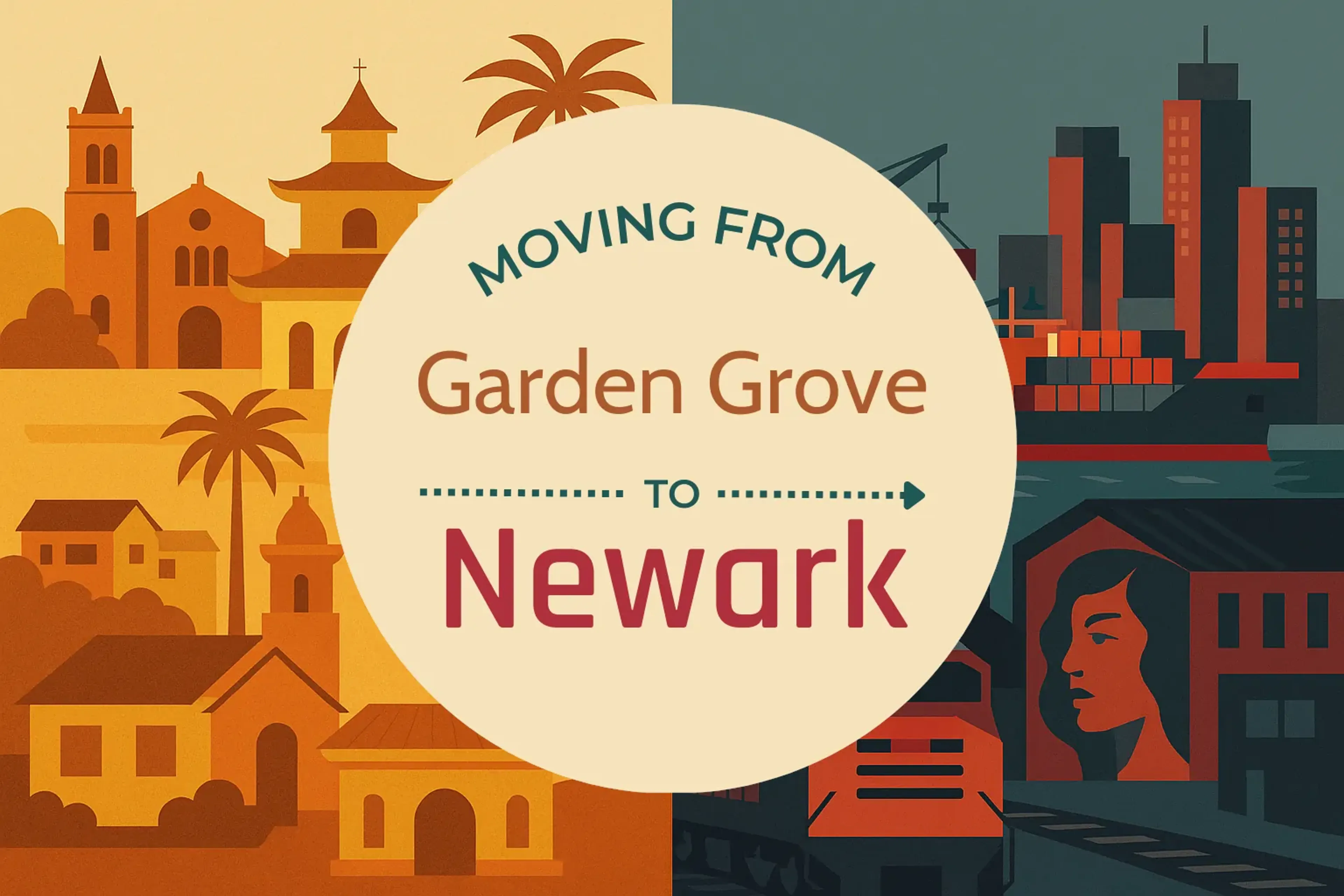 Side-by-side comparison of Garden Grove to Newark moving companies