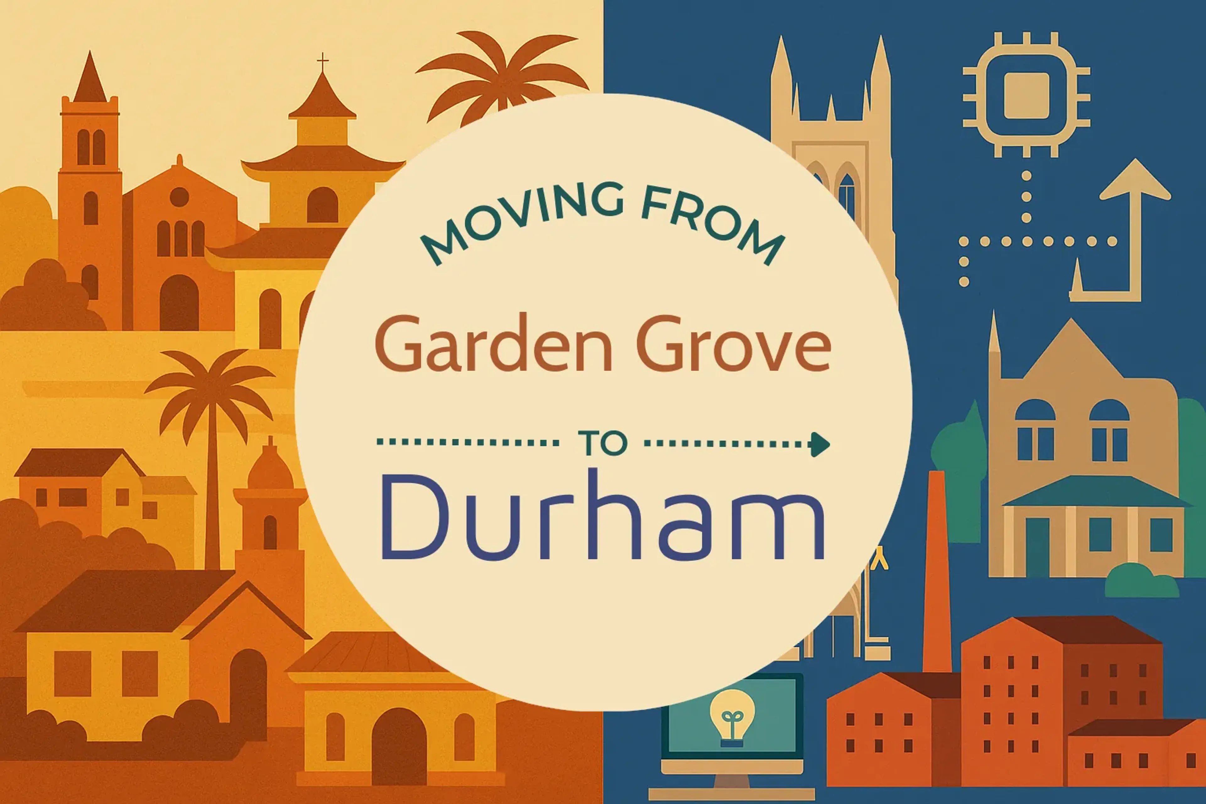 Side-by-side comparison of Garden Grove to Durham moving companies